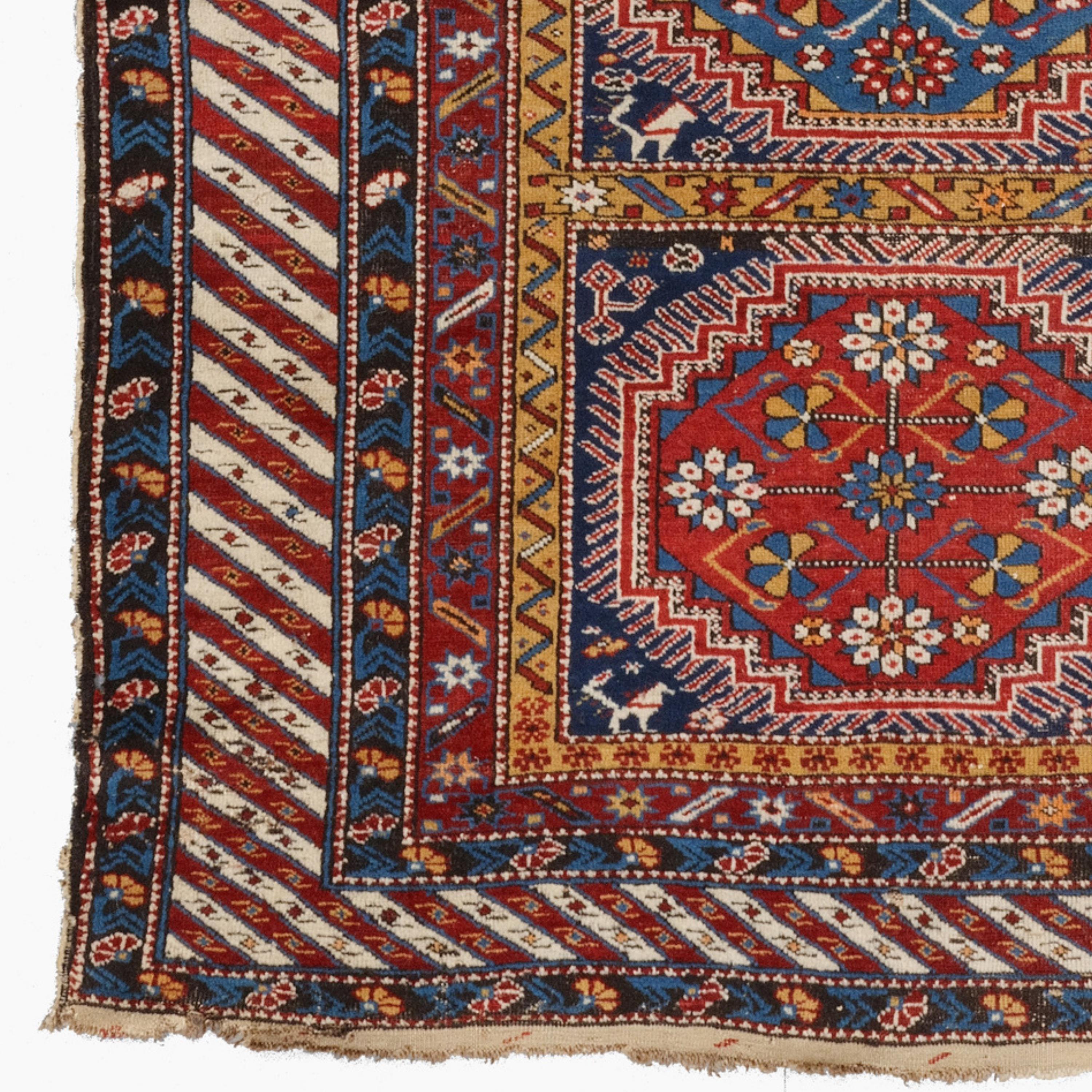 Antique Shirvan Rug
Late Of The 19th Century Caucasian Shirvan Rug in Good Condition
Size: 117 x 172 cm (46x67,7 In)

The Shirvan carpet is a handmade floor covering in the Shirvan region of Azerbaijan in the Southeastern Caucasus.

Many of the