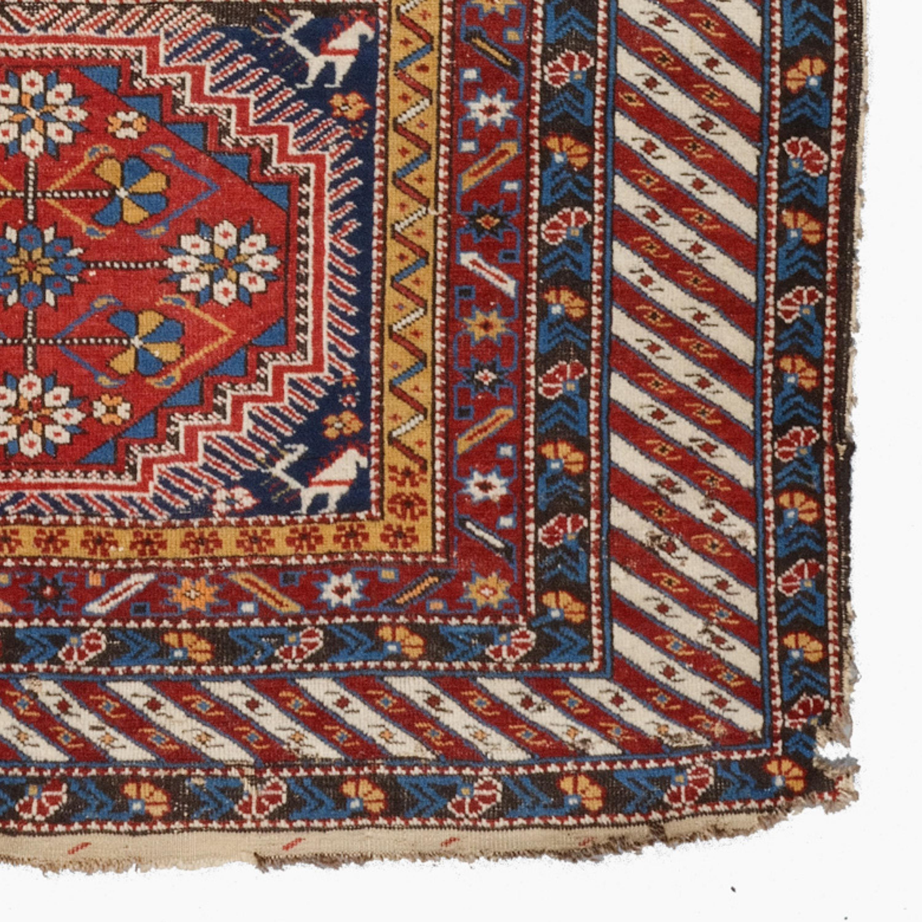 Antique Shirvan Rug - Late Of The 19th Century Caucasian Shirvan Rug For Sale 1