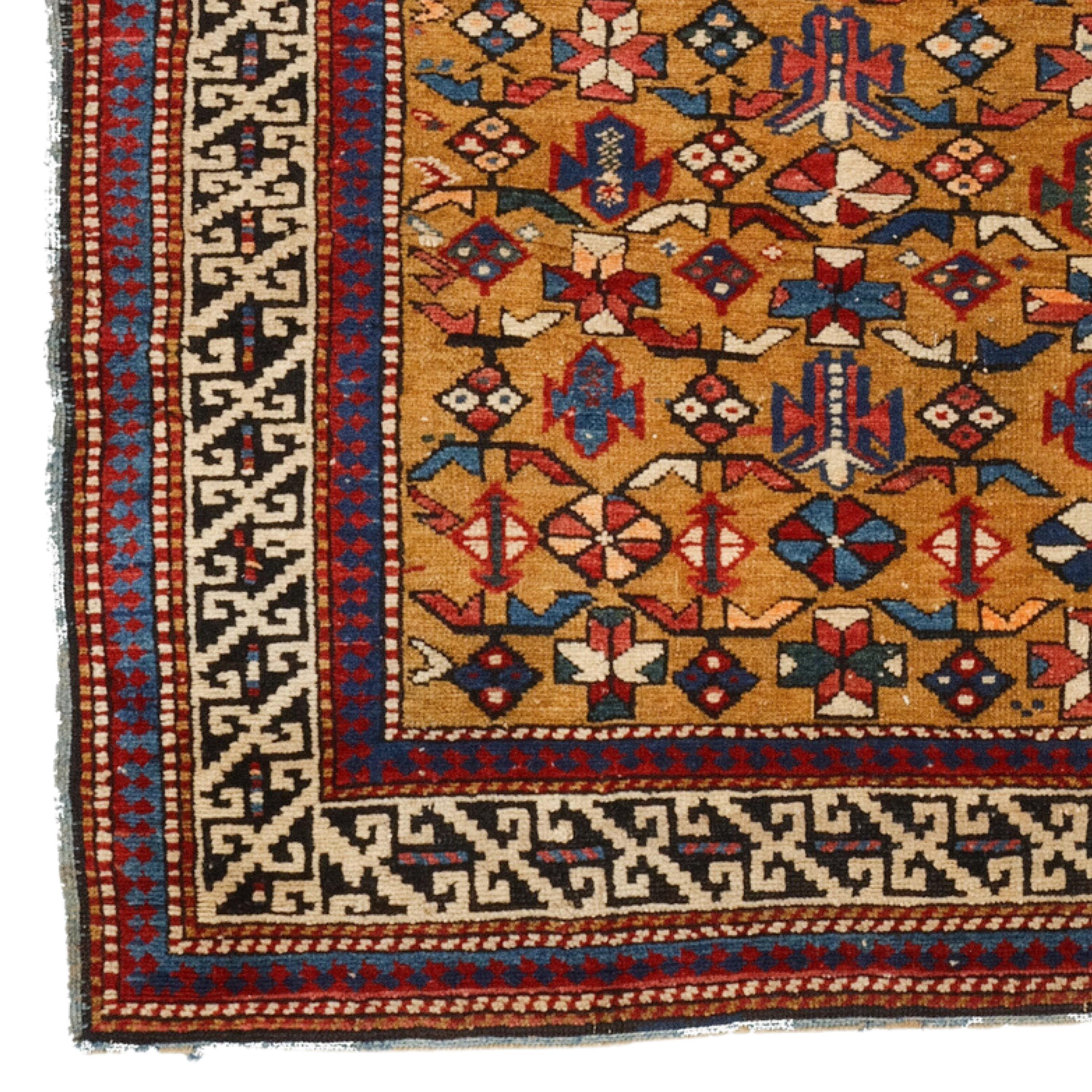 Antiker Kuba-Schirwan-Teppich
Kuba-Schirwan-Teppich aus dem späten 19. Jahrhundert in gutem Zustand
Größe 115 x 165 cm (45,2x64,9 In)

Der Schirwan-Teppich ist ein handgefertigter Bodenbelag aus der Region Schirwan in Aserbaidschan im