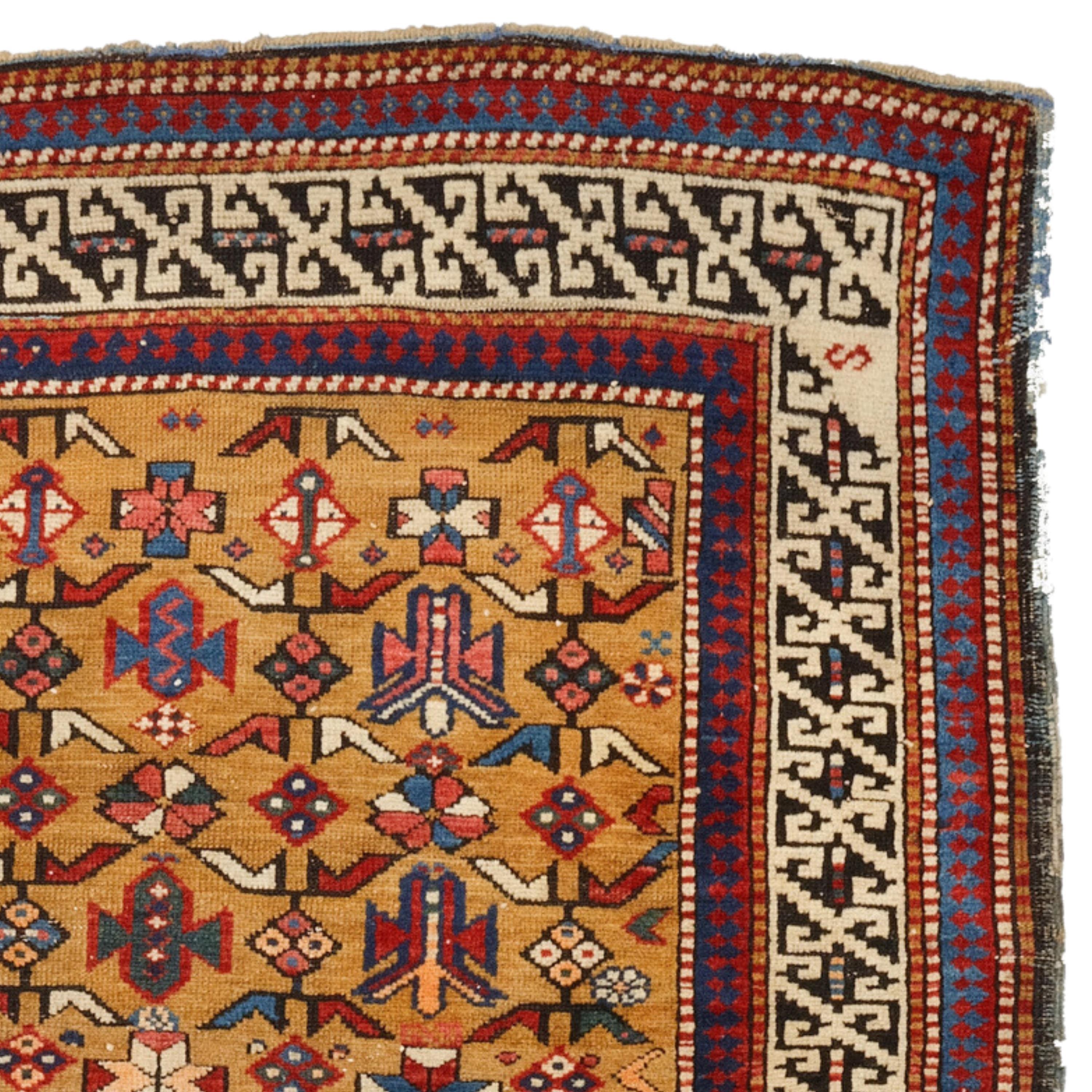 Antiker Shirvan-Teppich - Kuba-Shirvan-Teppich aus dem späten 19. Jahrhundert, kaukasischer Teppich im Zustand „Gut“ im Angebot in Sultanahmet, 34