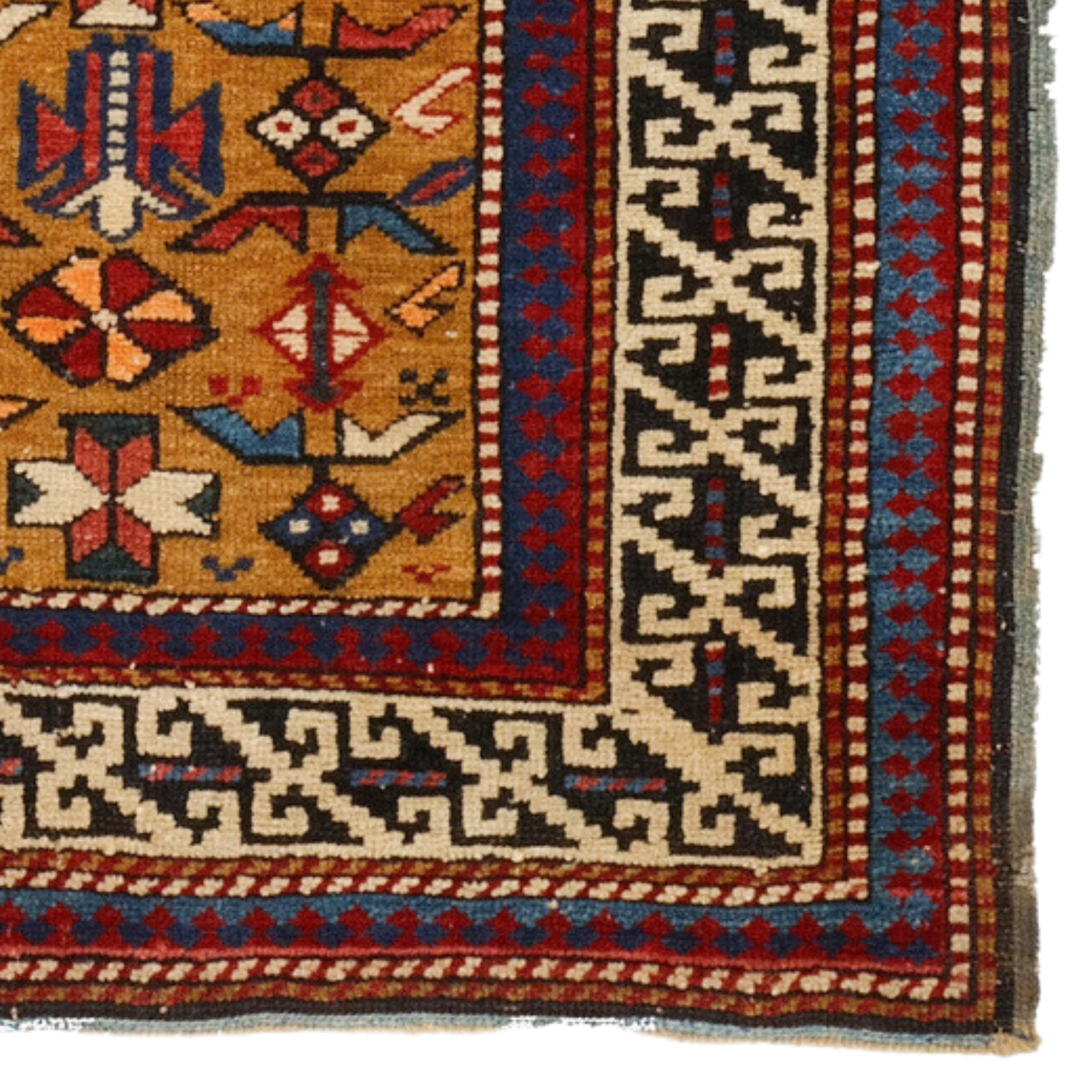 Antiker Shirvan-Teppich - Kuba-Shirvan-Teppich aus dem späten 19. Jahrhundert, kaukasischer Teppich (Wolle) im Angebot