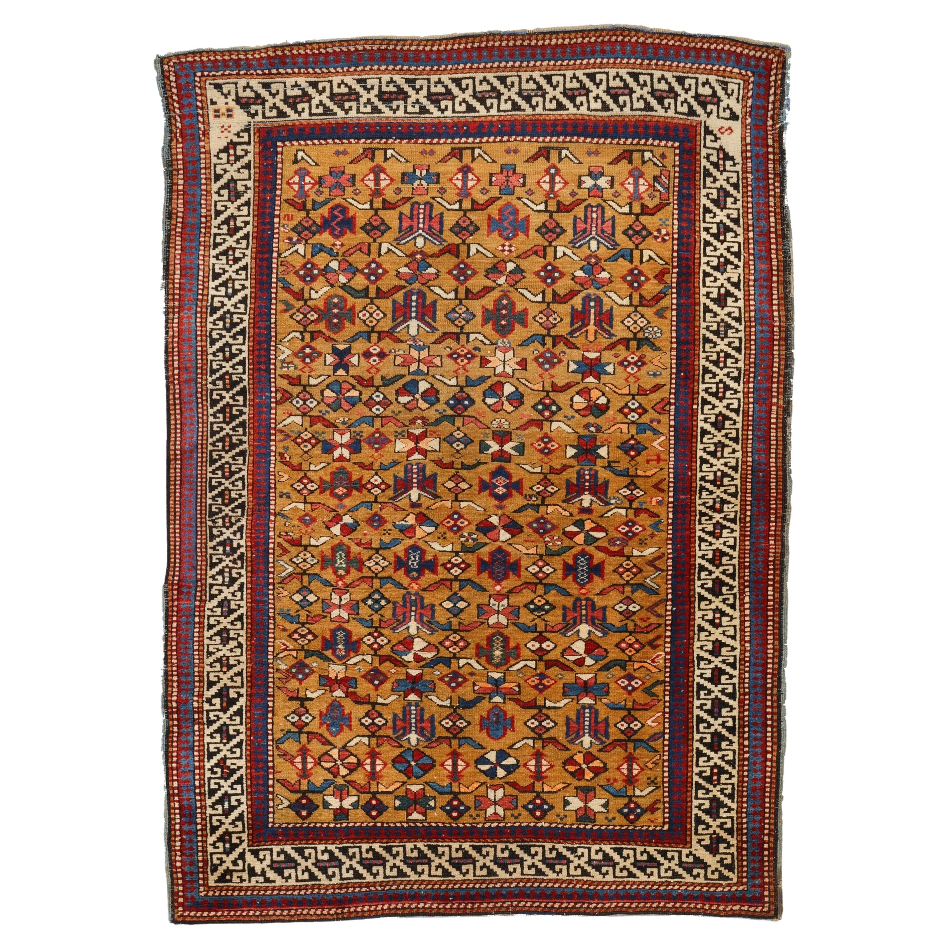 Antiker Shirvan-Teppich - Kuba-Shirvan-Teppich aus dem späten 19. Jahrhundert, kaukasischer Teppich