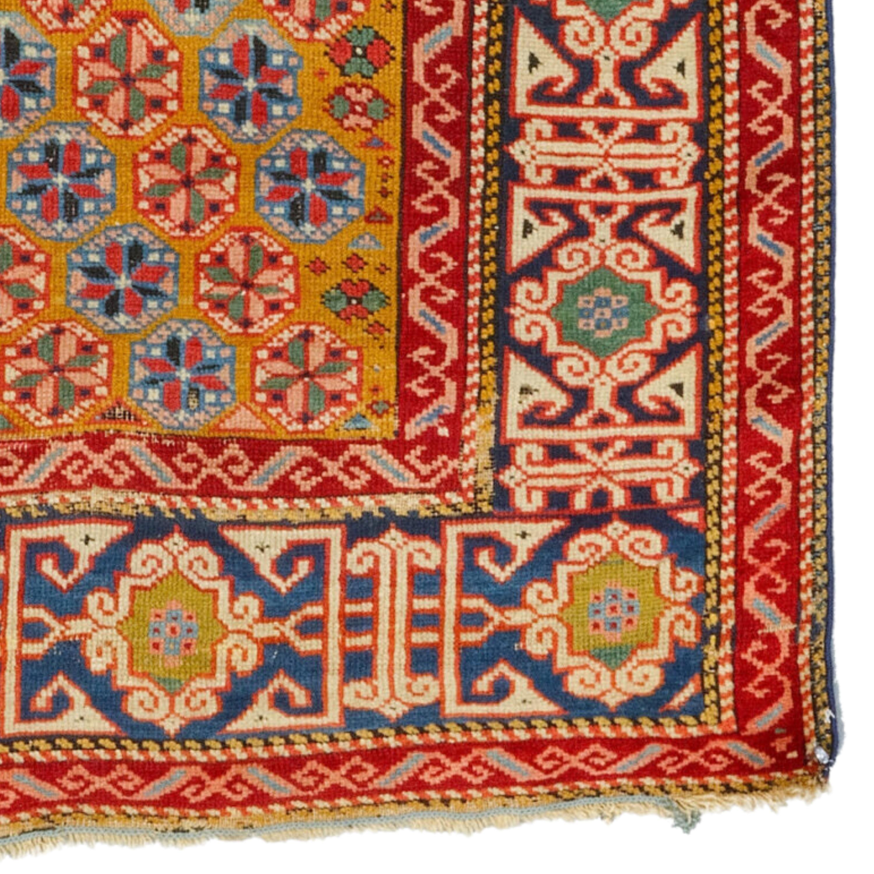 Antique Shirvan Rug - Middle Of The 19th Century Caucasian Shirvan Rug For Sale 1
