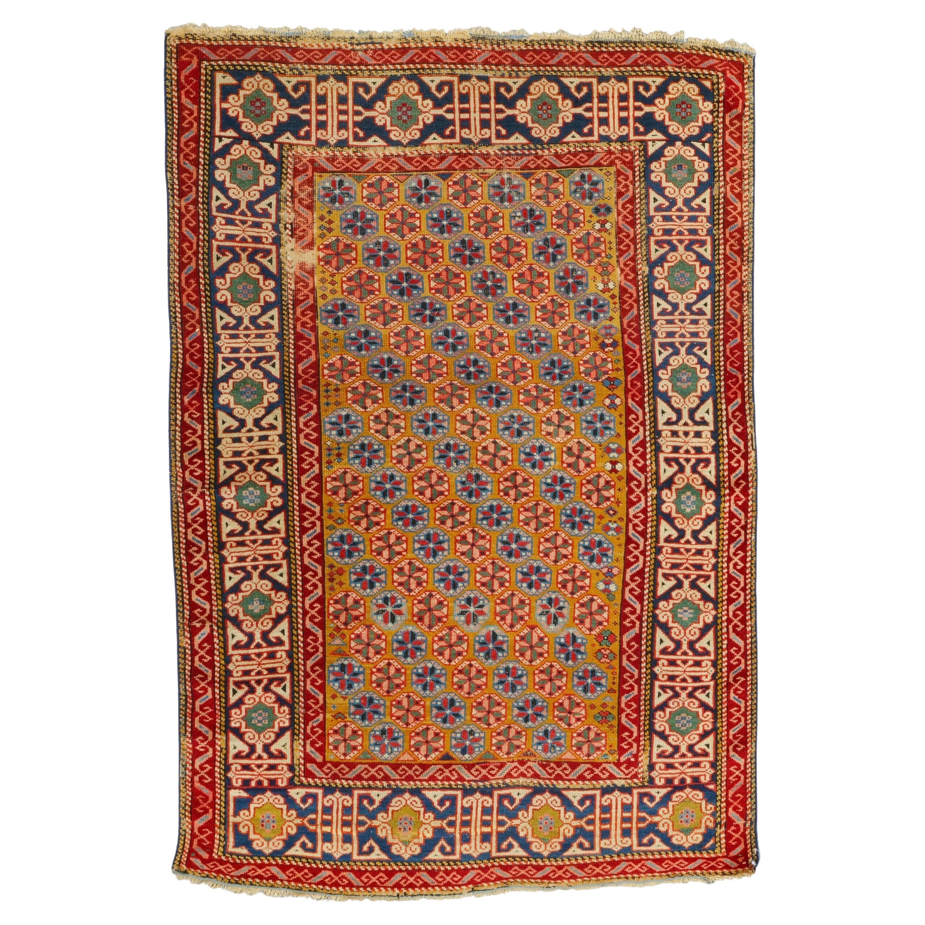 Antique Shirvan Rug - Middle Of The 19th Century Caucasian Shirvan Rug For Sale