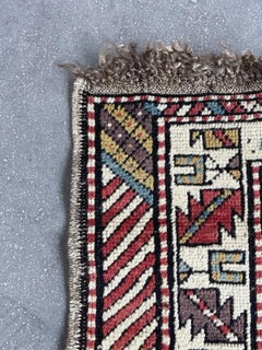 Antique Shirvan Rug, Star Medallion & Rosettes, Caucasus, c.1900, 4'×3'2"- 1N129