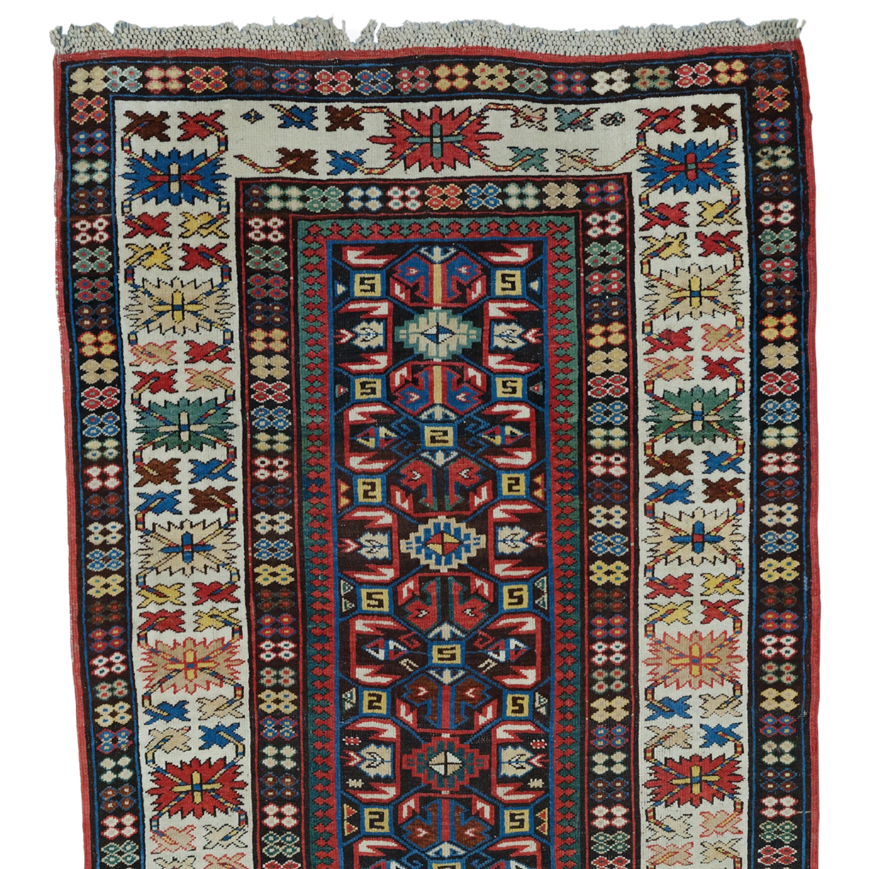 Antique Shirvan Runner - 19th Century Antique Caucasus Shirvan Runner

This elegant antique Caucasian Shirvan runner brings the elegance and craftsmanship of the 19th century to the present day. With its rich color palette and intricate patterns,