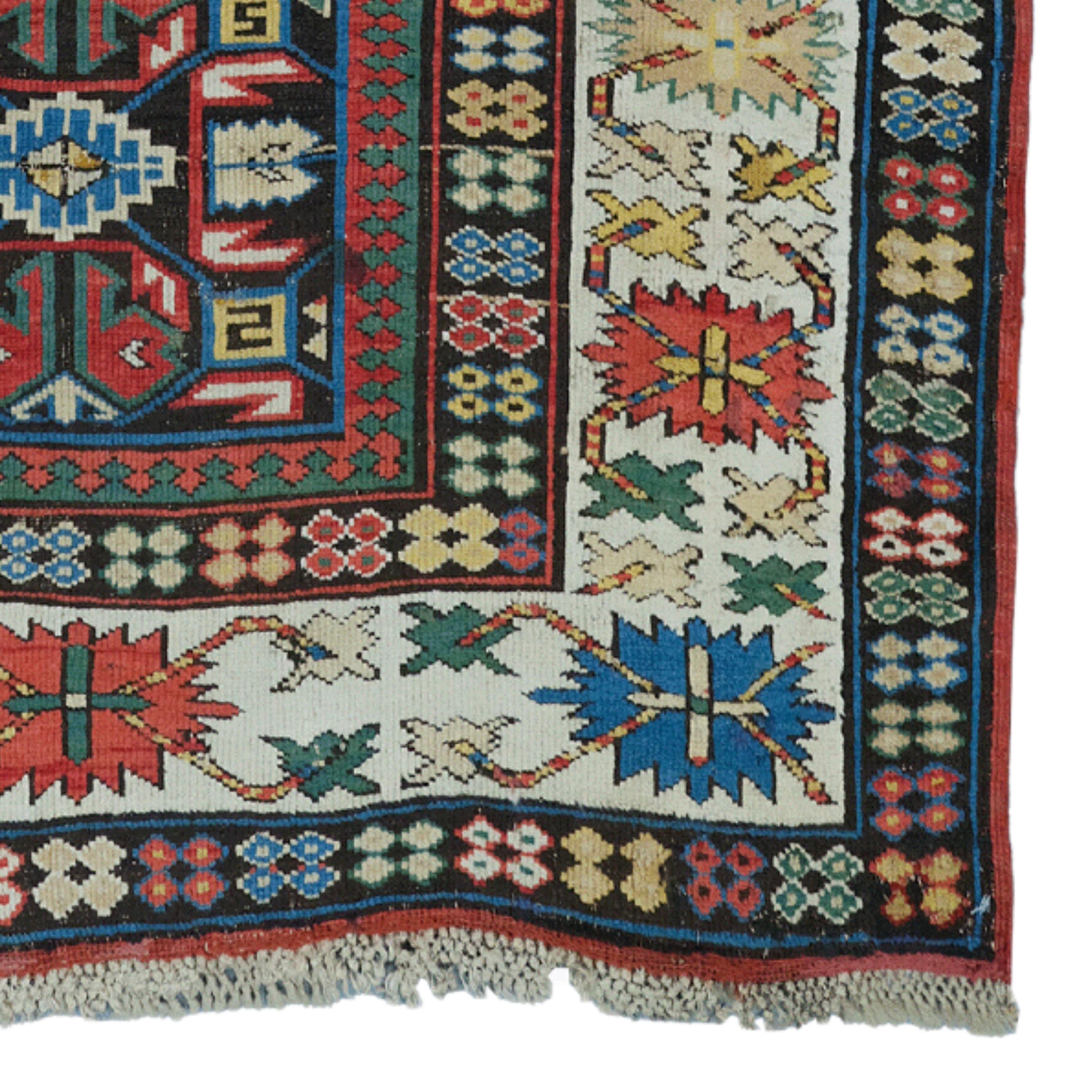 Wool Antique Shirvan Runner - 19th Century Antique Caucasus Shirvan Runner For Sale
