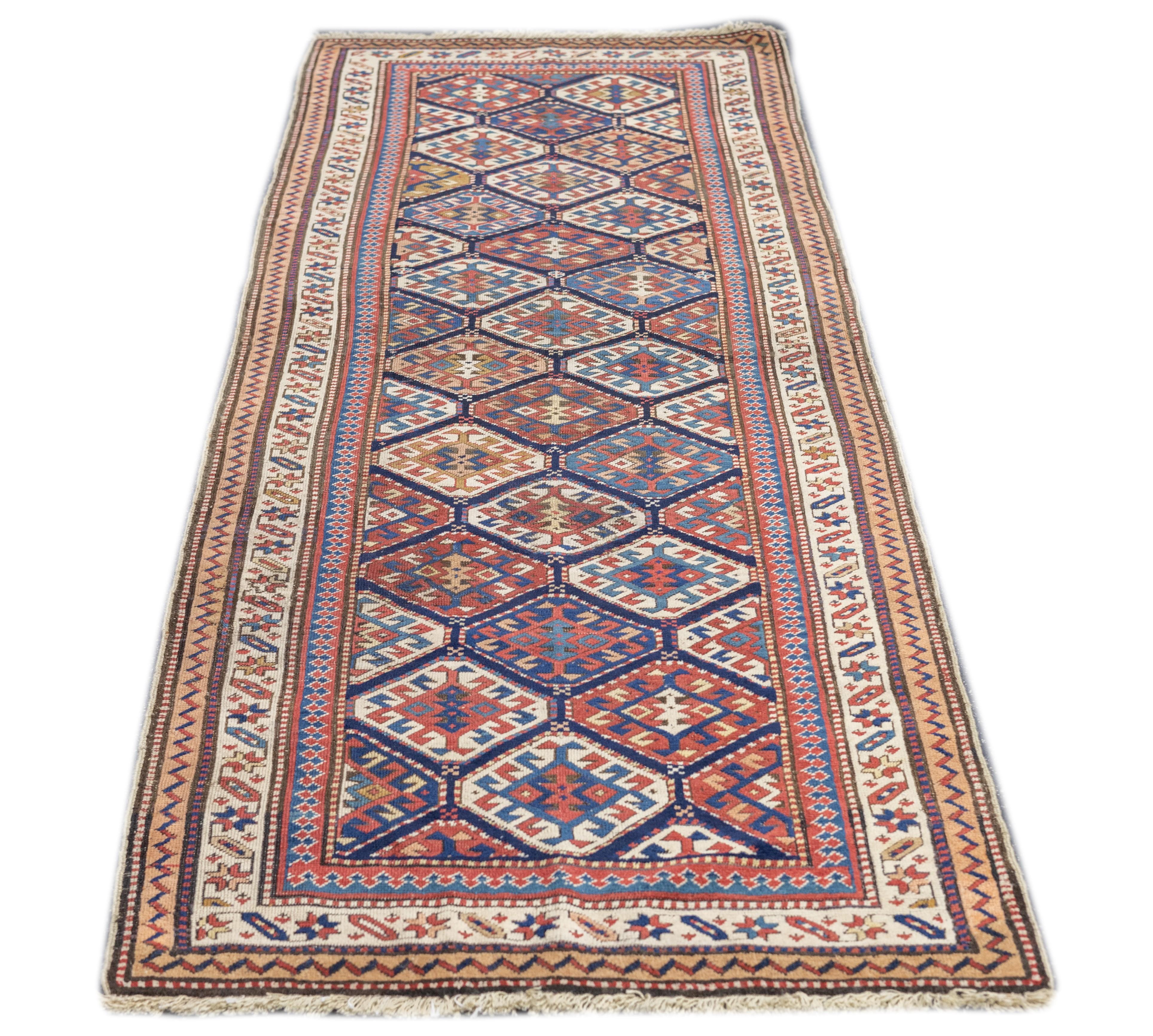 Runner Shirvan antico 3'4'' x 9'6'' in vendita 2