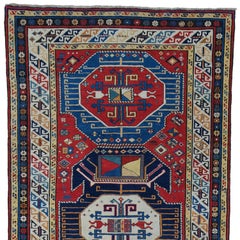 Antique Shirvan Runner - Colorful Geometric Tribal Looking Caucasian Runner