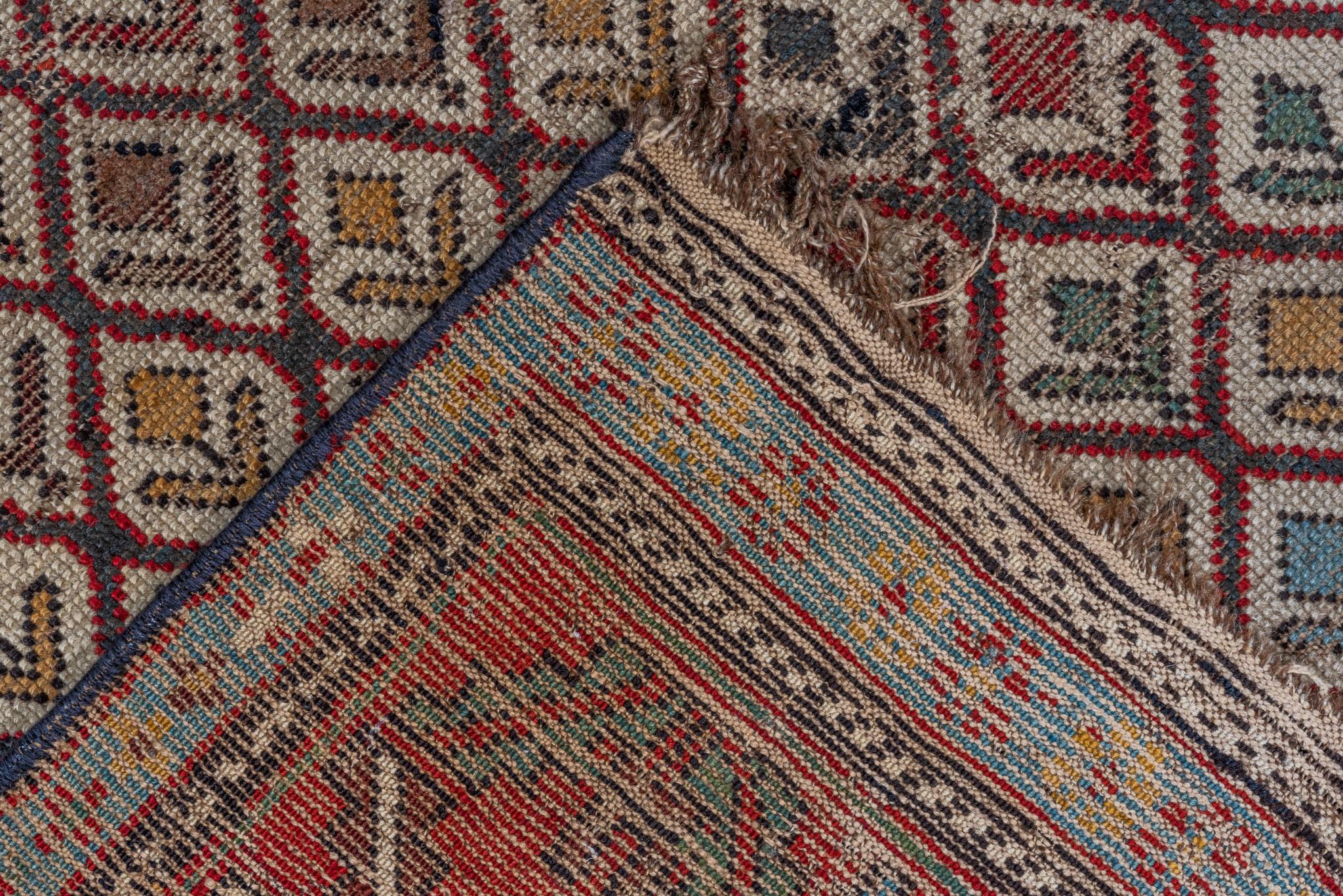 Antique Shirvan Small Mat in Red In Excellent Condition For Sale In New York, NY