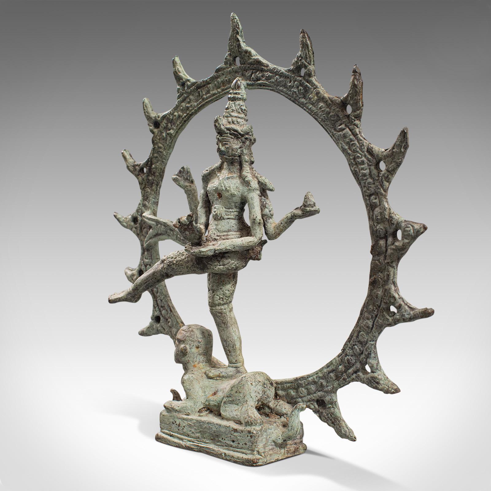 Antique Shiva Nataraja Figure, Indian, Chola Bronze, Mystic Statue, 17th Century 1