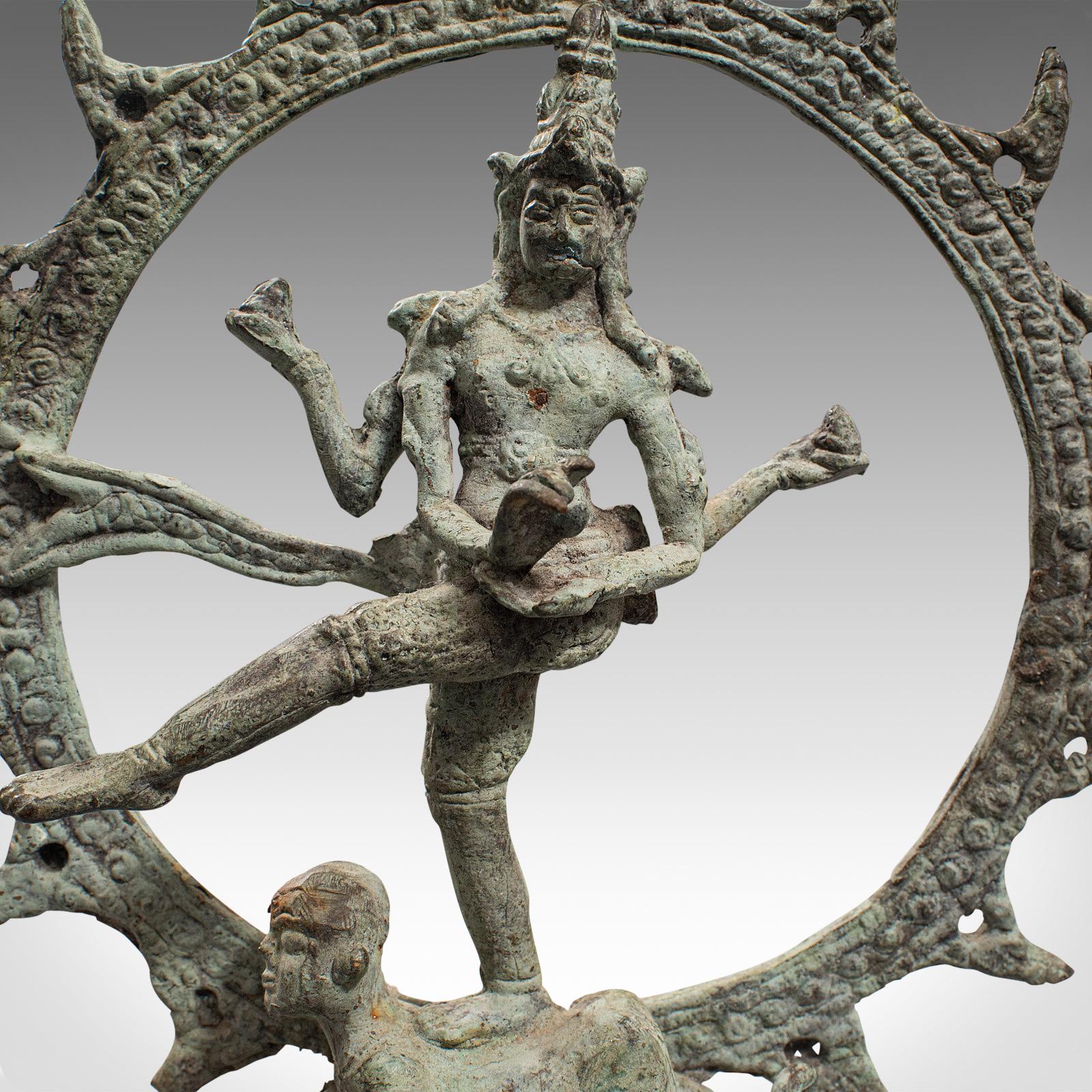 Antique Shiva Nataraja Figure, Indian, Chola Bronze, Mystic Statue, 17th Century 2