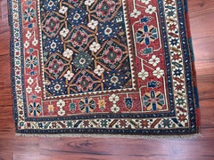 Antique Shirvan Rug Caucasian Tribal Geometric Medallion Wool Rug