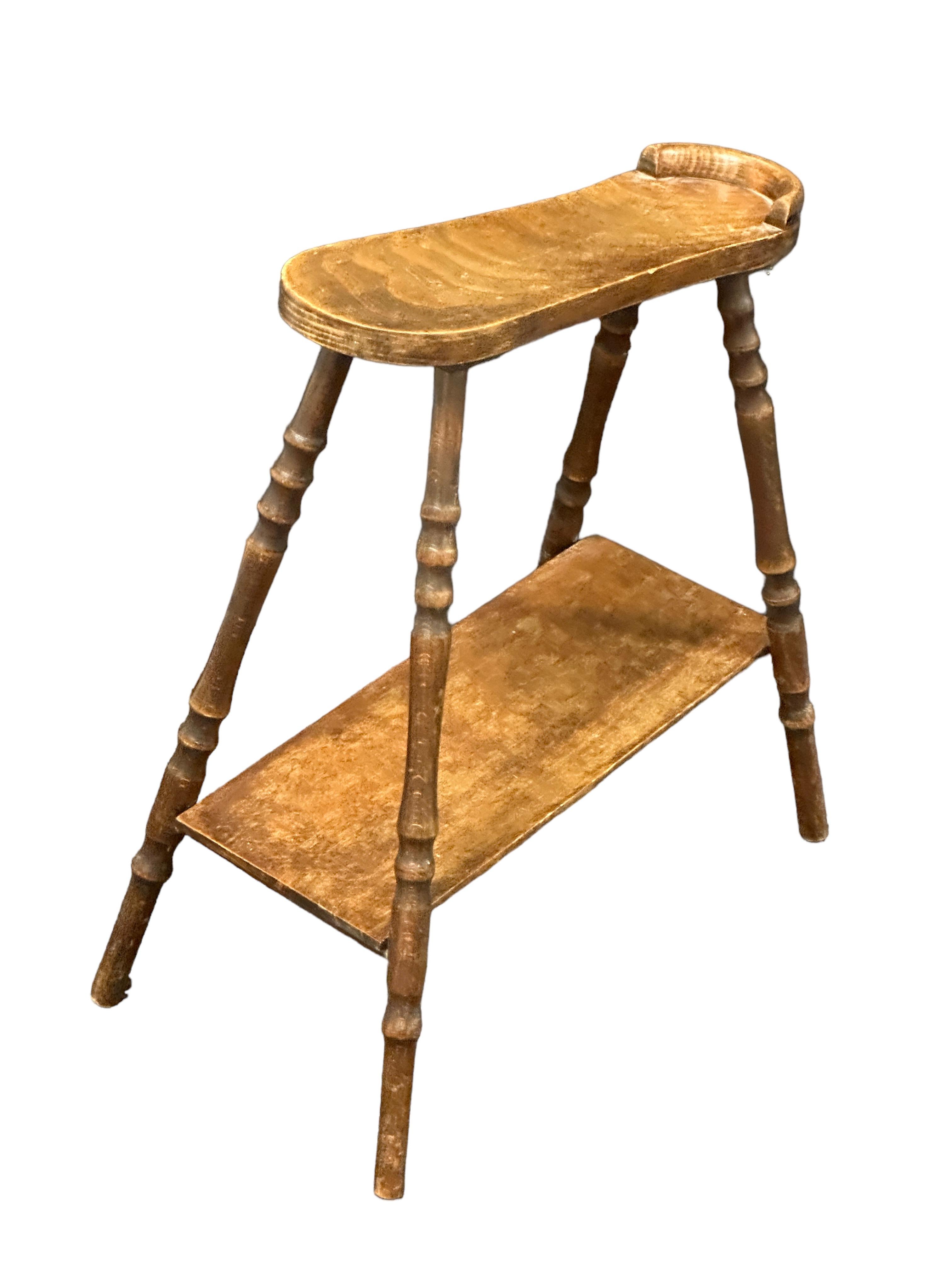 Late 19th Century Antique Shoe Shining Cleaning Polishing Rest Table, Foot StandGermany 1890s For Sale