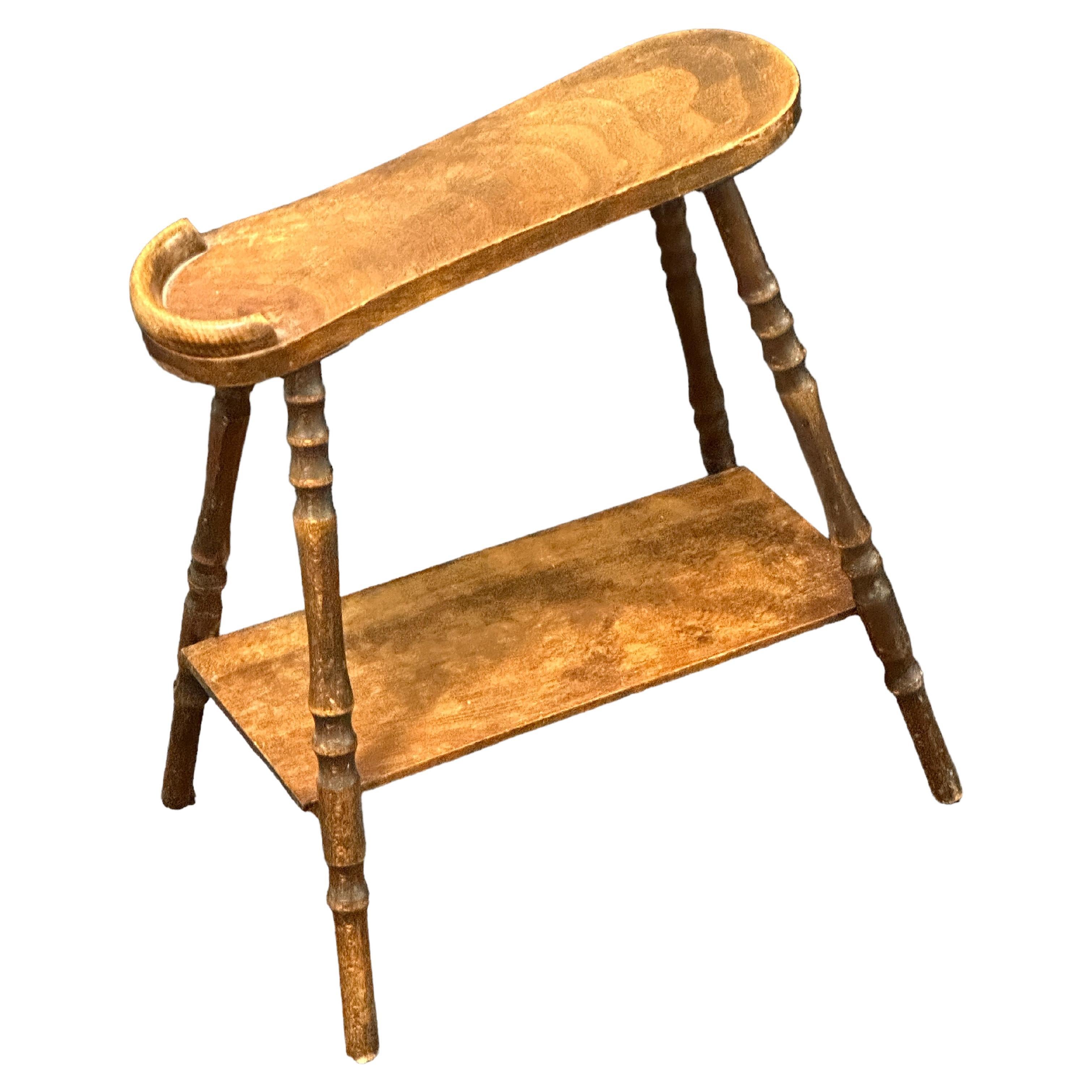 Antique Shoe Shining Cleaning Polishing Rest Table, Foot StandGermany 1890s For Sale