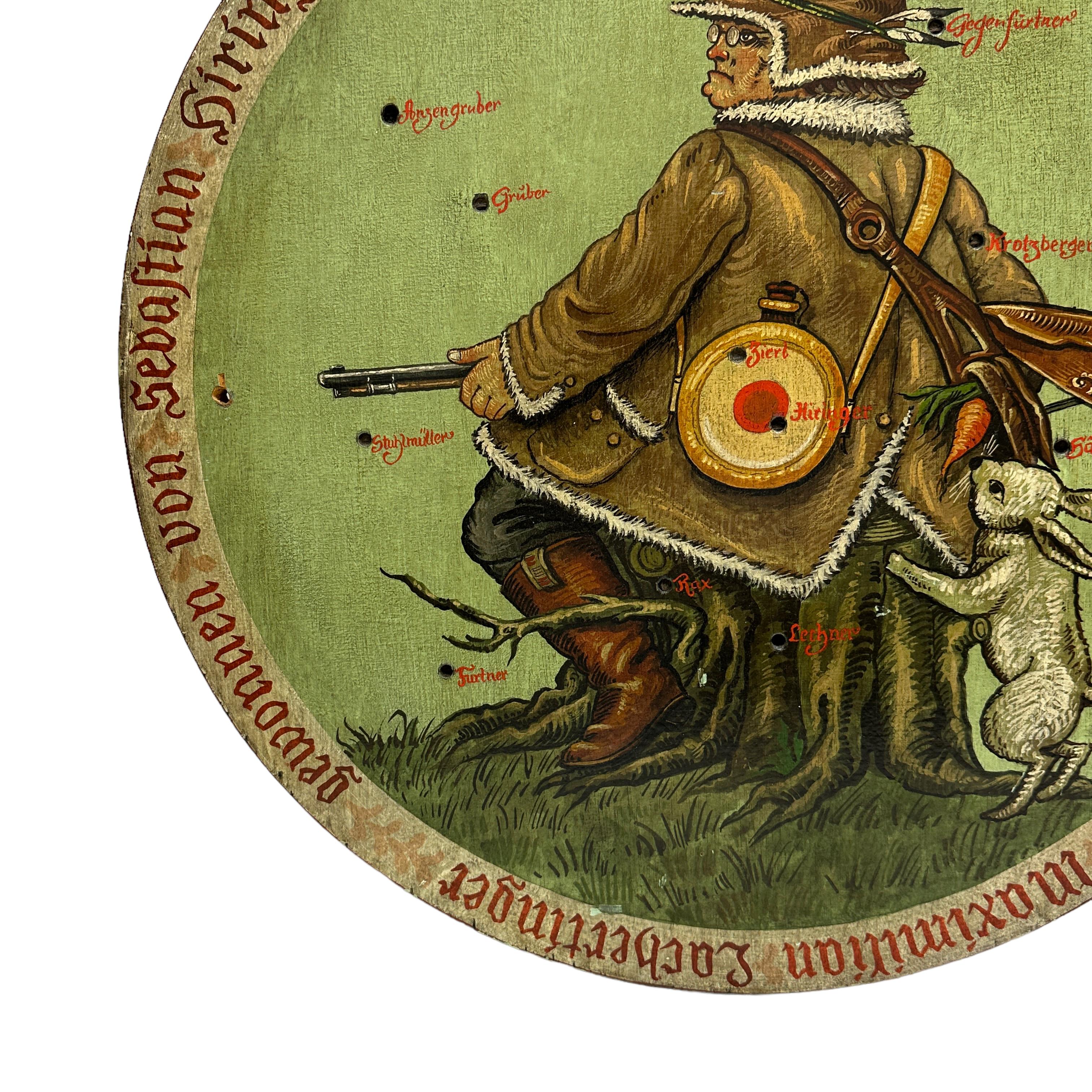 Late 19th Century Antique Shooting Club Lodge Target Plaque German 1883, Carnival Folk Art For Sale