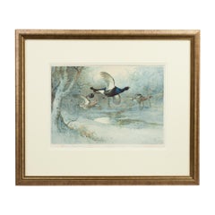 Antique Shooting Print, Game Birds by Archibald Thorburn, Winter, Pub, 1925