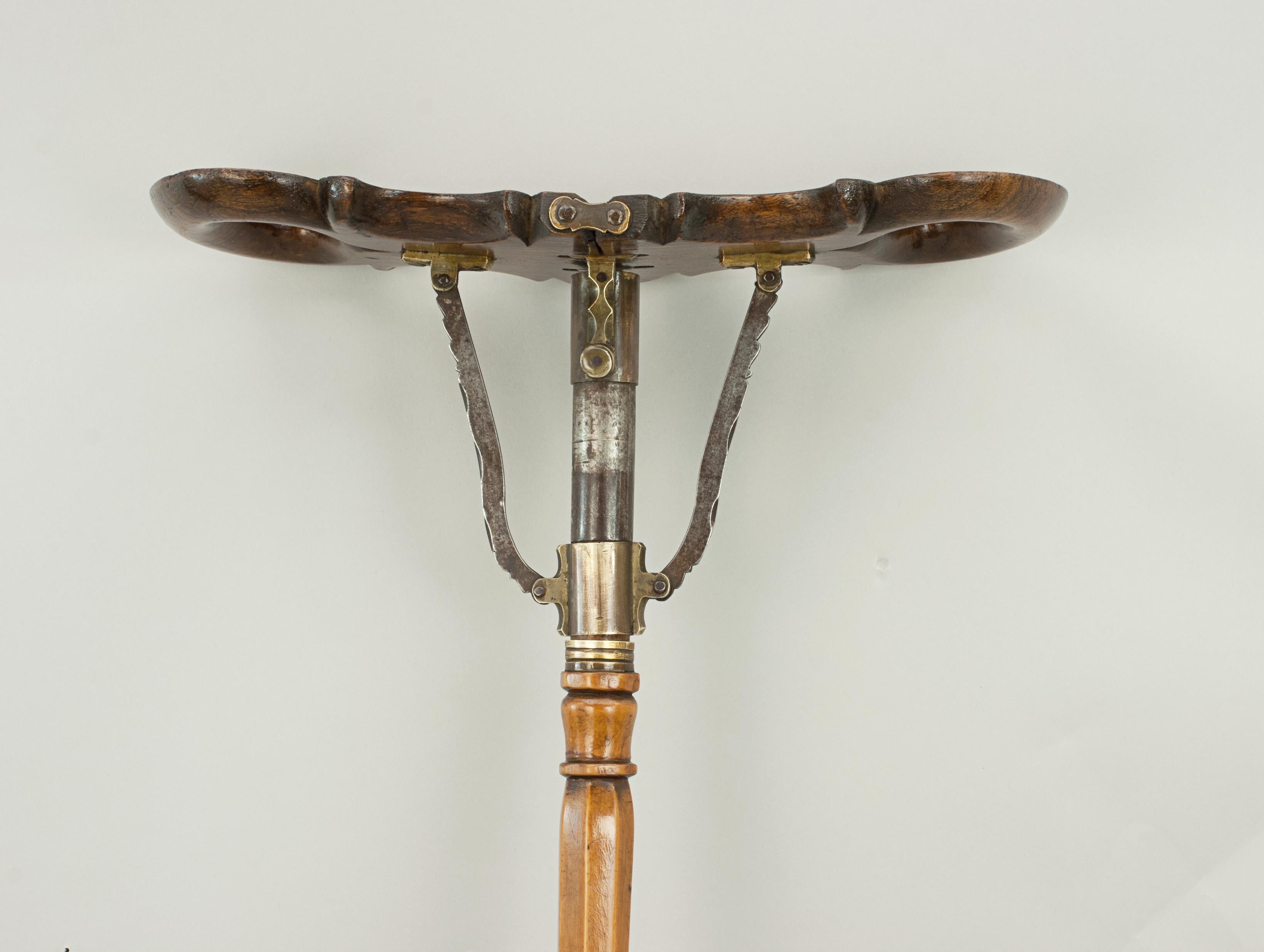 Antique Shooting Stick, Walking Stick, Victorian Fruitwood, 19th Century In Good Condition In Oxfordshire, GB