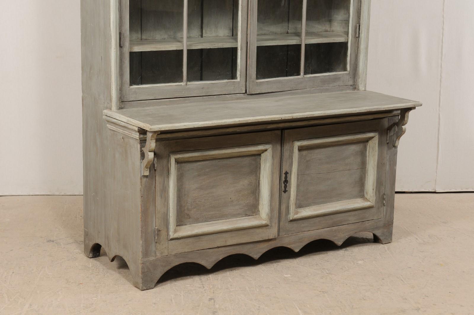 Antique Shop Cabinet w/Overhanging Canopy Bonnet Top- A Great Statement Piece! In Good Condition For Sale In Atlanta, GA