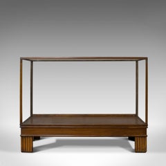 Antique Shop Display Cabinet, English, Art Deco Oak Showcase, Shop Fitting