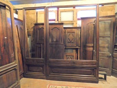 Antique Shop Facade Door in Walnut, Two Parts, 19th Century, Turin 'Italy'