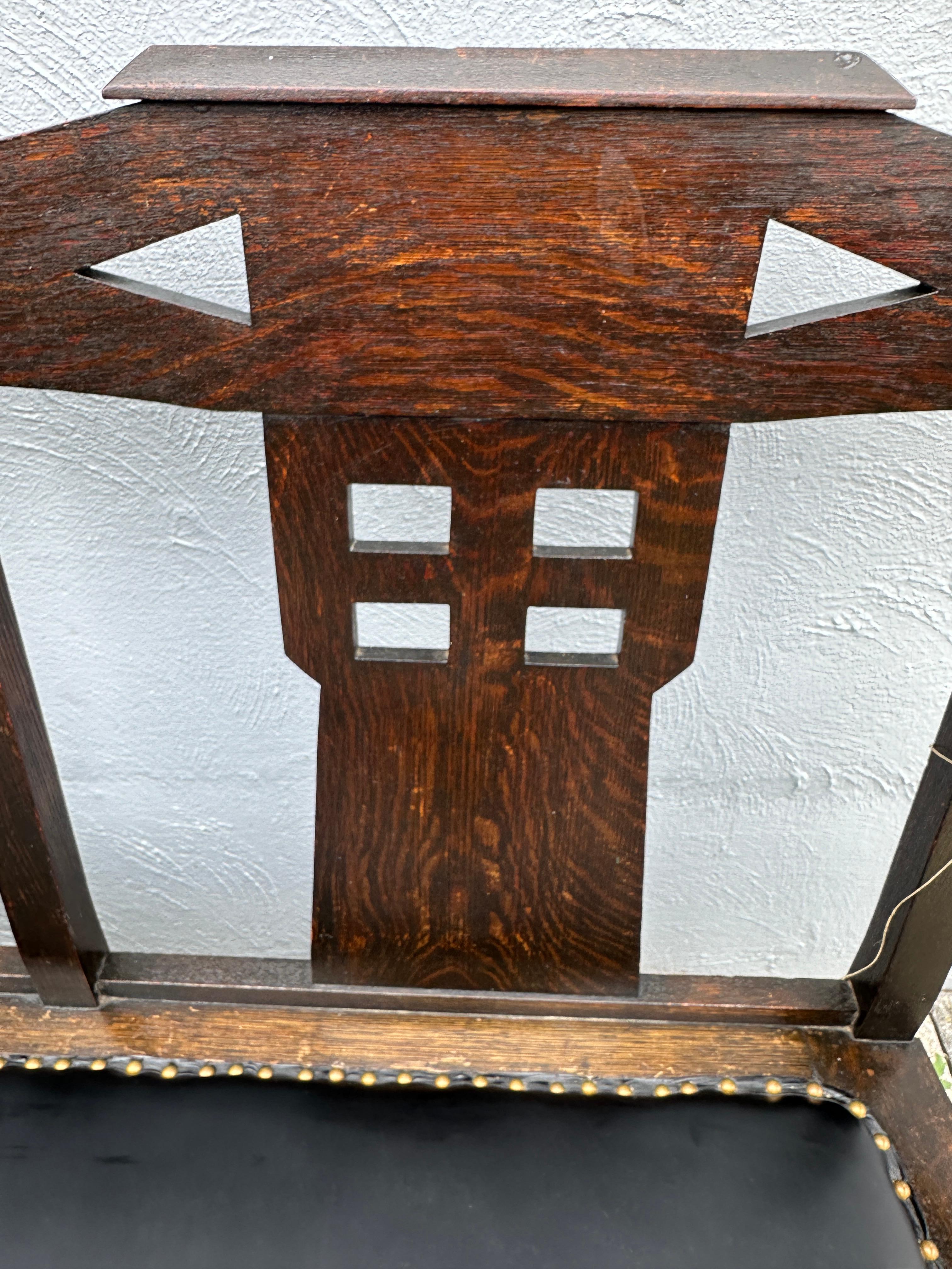 Antique  « SHOP of THE CRAFTER »  Settee avec découpe - Stickley Era - W7524 Bon état - En vente à Shamokin Dam, PA