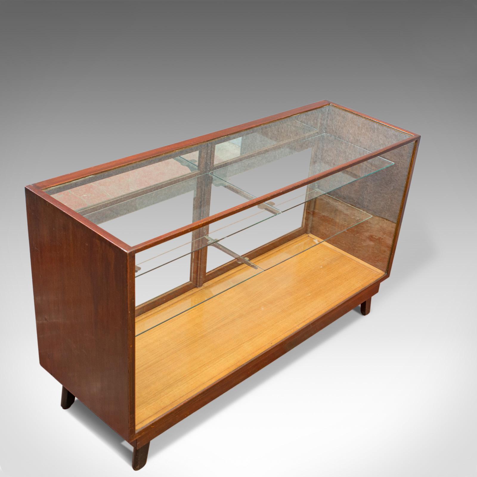 20th Century Antique Shopfitting Display Cabinet, English, Mahogany, Oak, Showcase, Edwardian