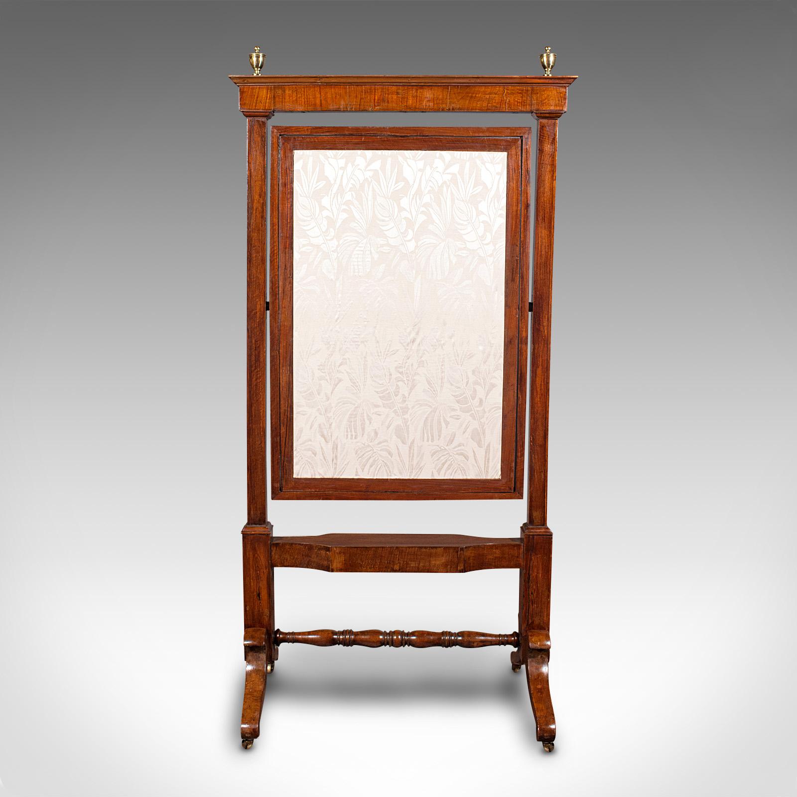 19th Century Antique Shop's Dressing Mirror, English, Walnut, Cheval, Retail, Regency, C.1820 For Sale