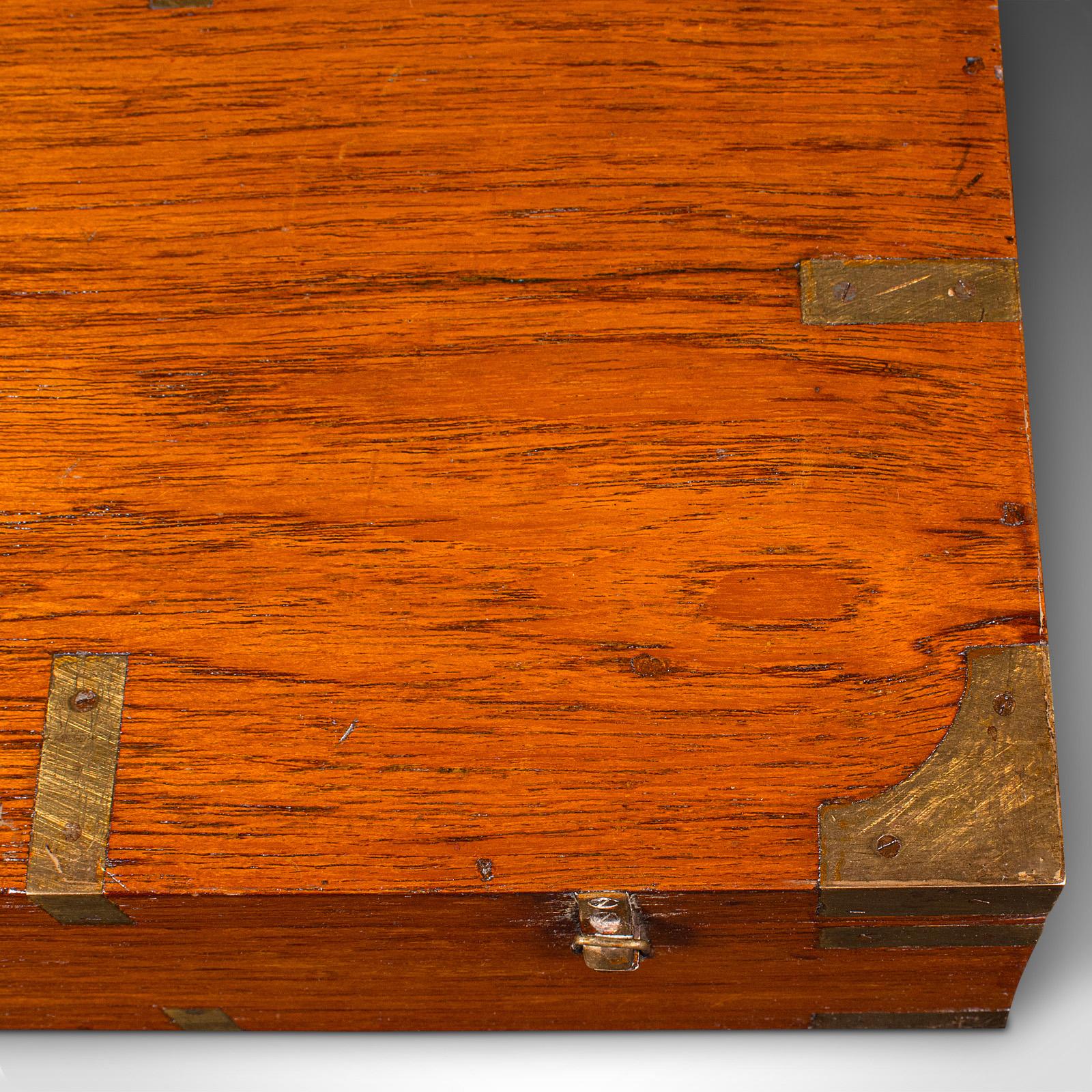 Maletín Antiguo para Escopeta, Teca India, Latón, Caja para Rifle, Victoriano, Circa 1900 en venta 4