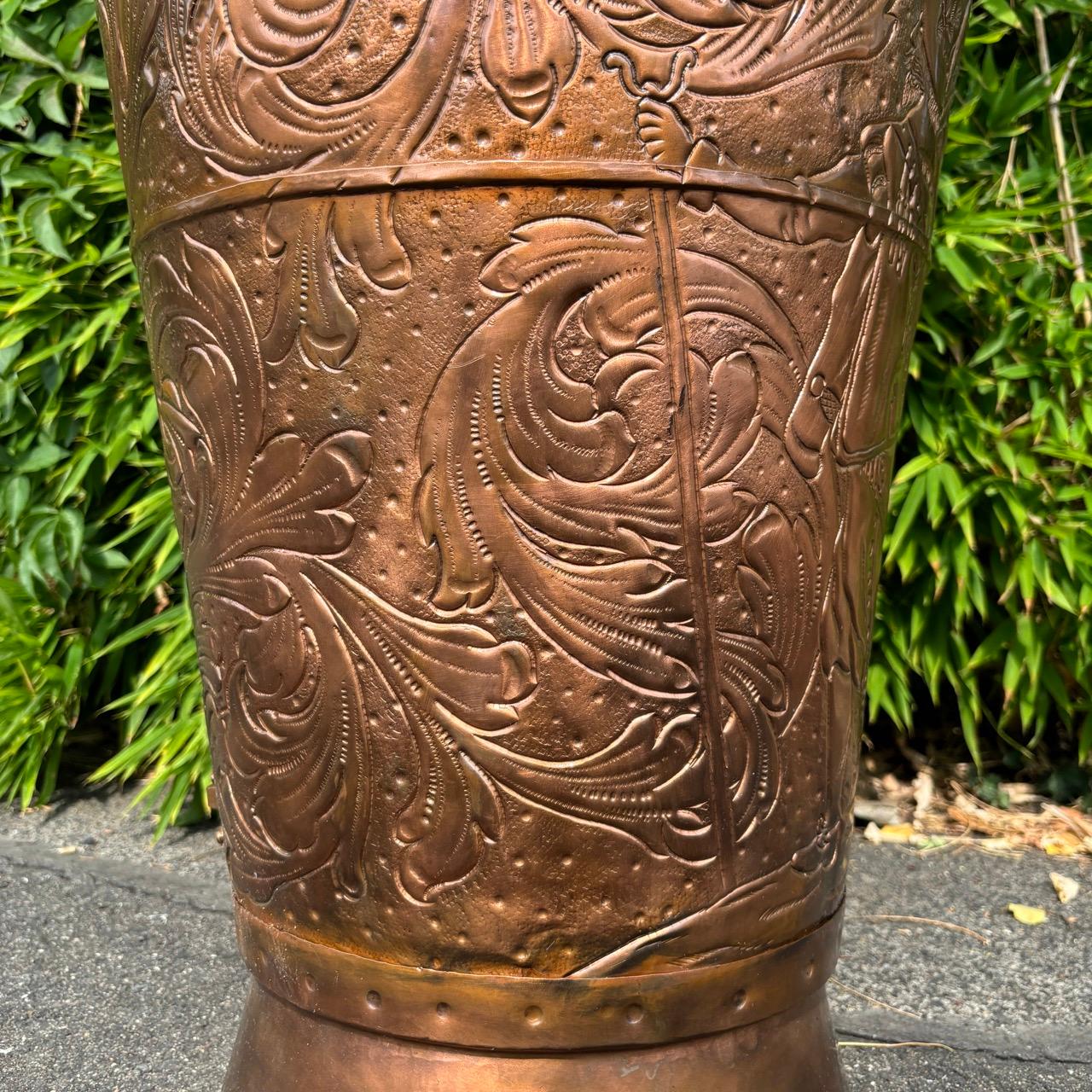 Copper Antique showpiece  grape harvest  copper  hand-finished For Sale