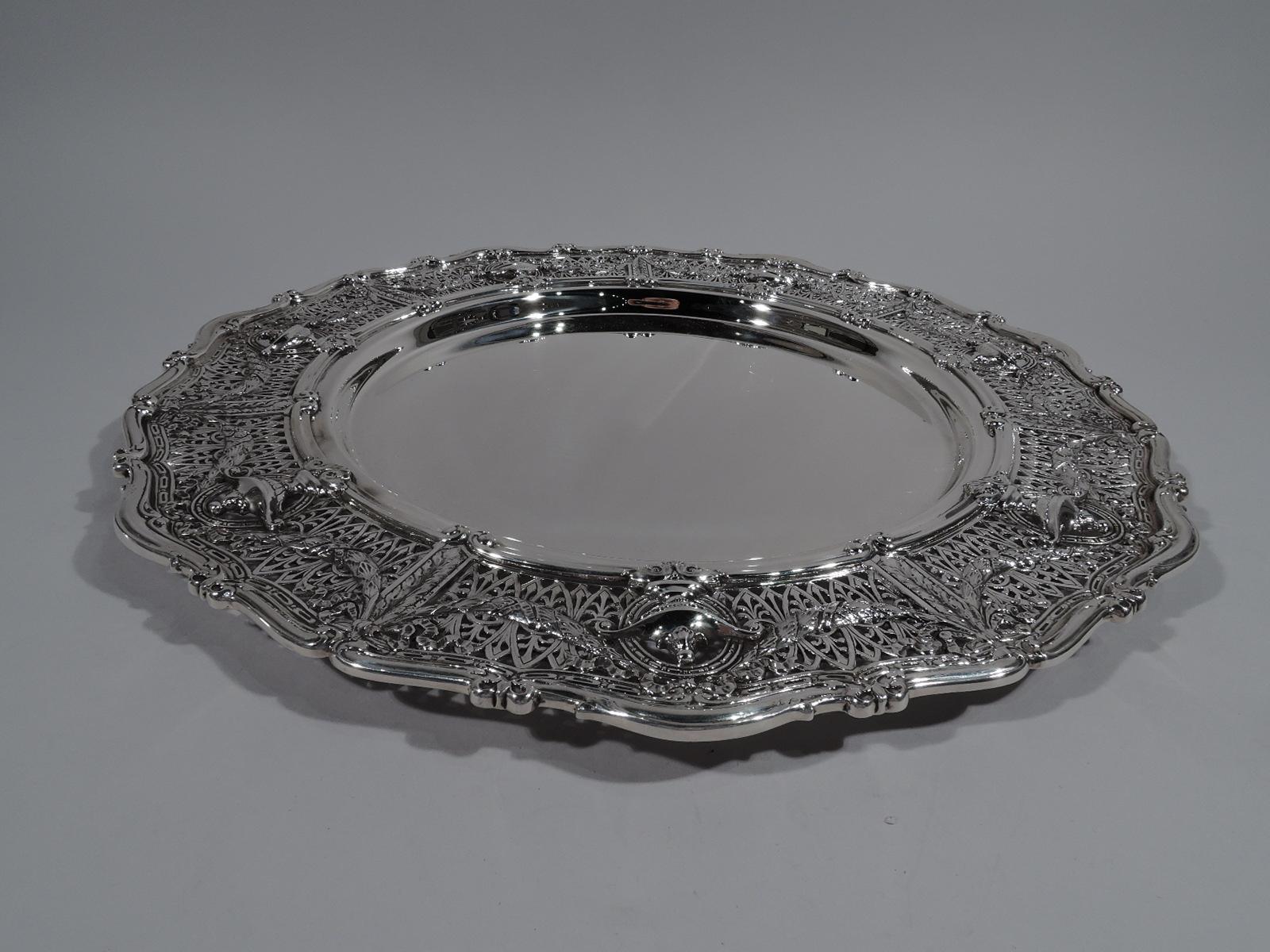 Regency Revival Antique Shreve Adam Sterling Silver Centerpiece Bowl on Stand