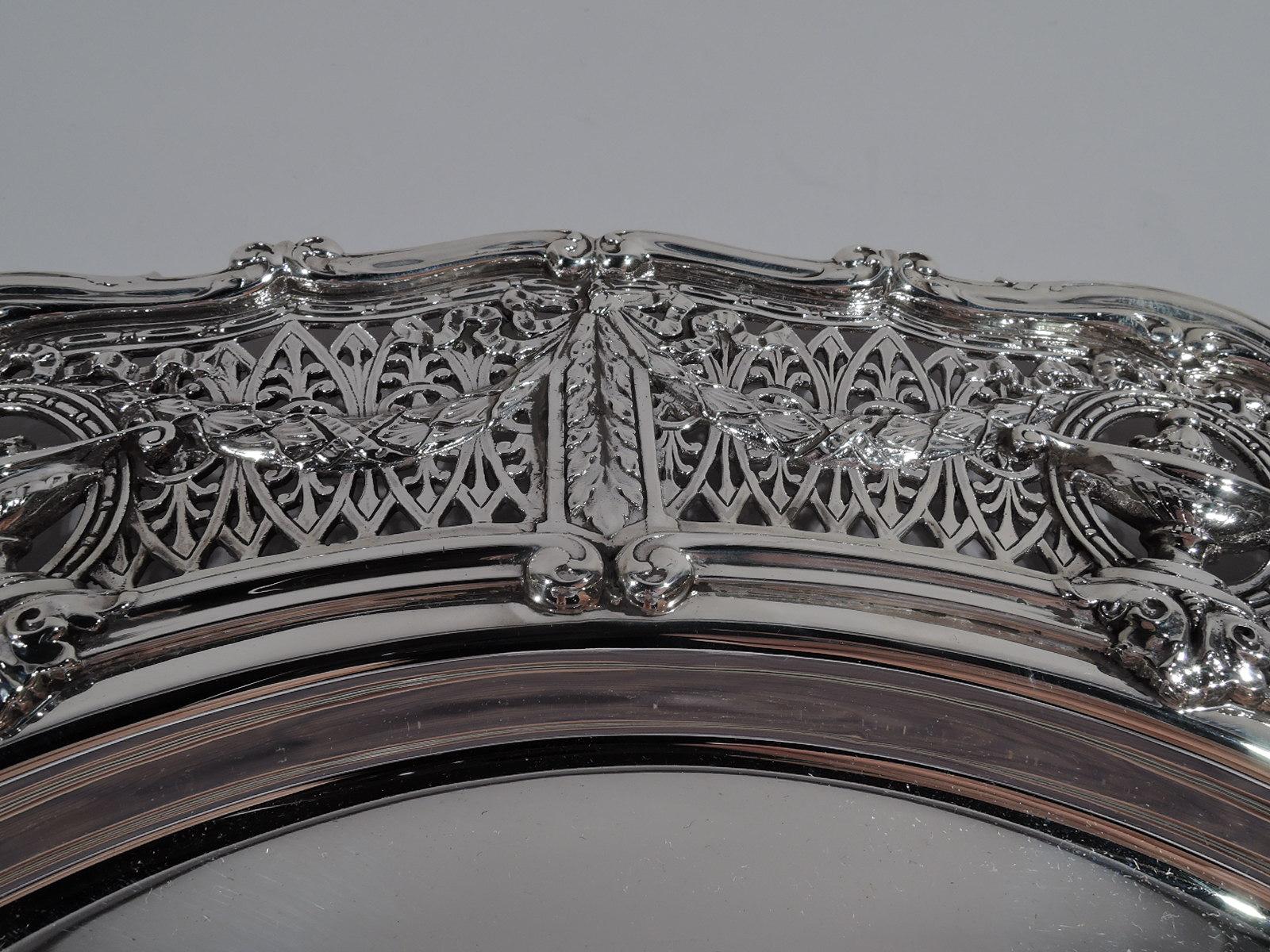 Antique Shreve Adam Sterling Silver Centerpiece Bowl on Stand In Excellent Condition In New York, NY