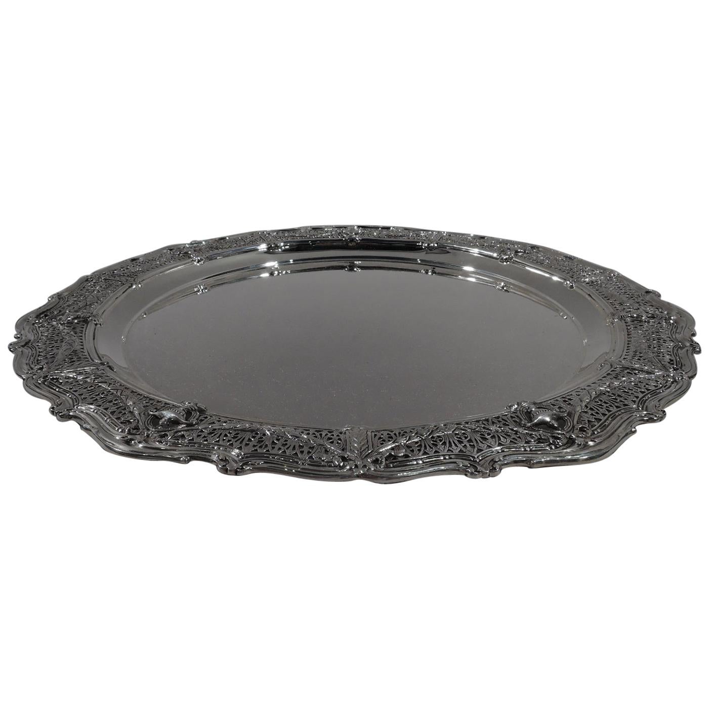 Antique Shreve Sterling Silver Tray in Desirable Adam Pattern