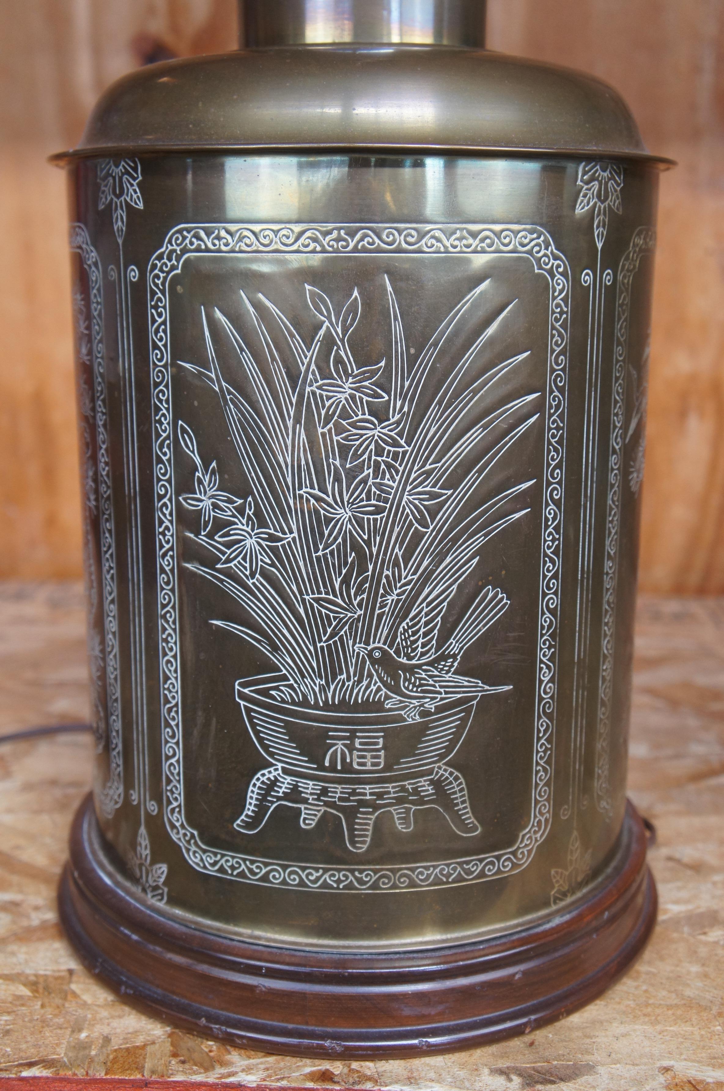 Laiton Ancienne lampe de bureau chinoiserie en laiton Shrewsbury and Co, coffret  th en vente