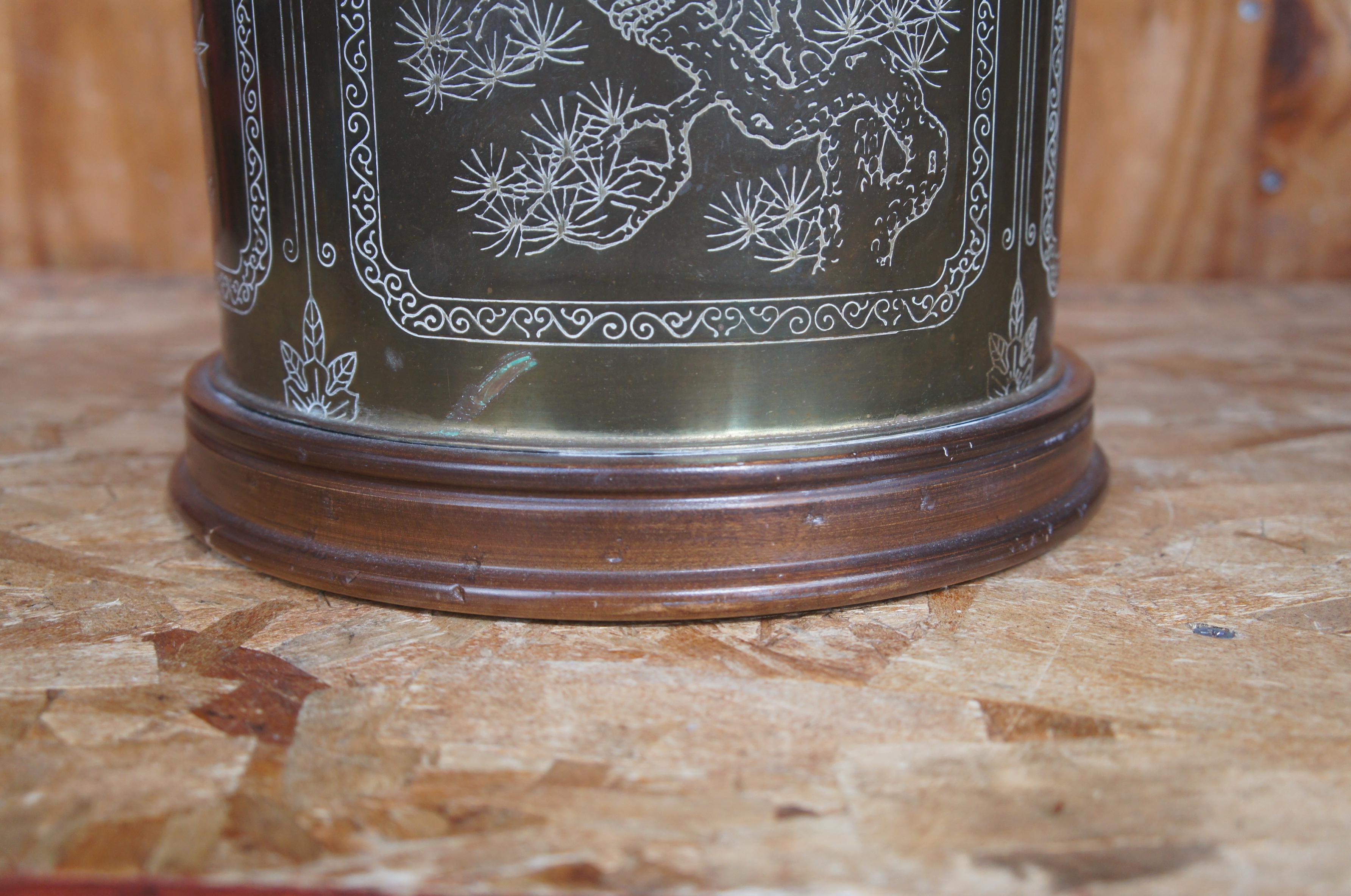 Ancienne lampe de bureau chinoiserie en laiton Shrewsbury and Co, coffret  th en vente 3