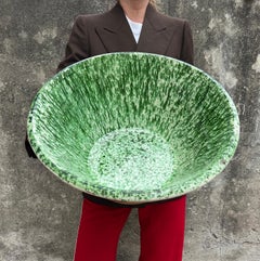 Antique Sicilian Terracotta Bowl with Green Glazed Interior, 19th Century