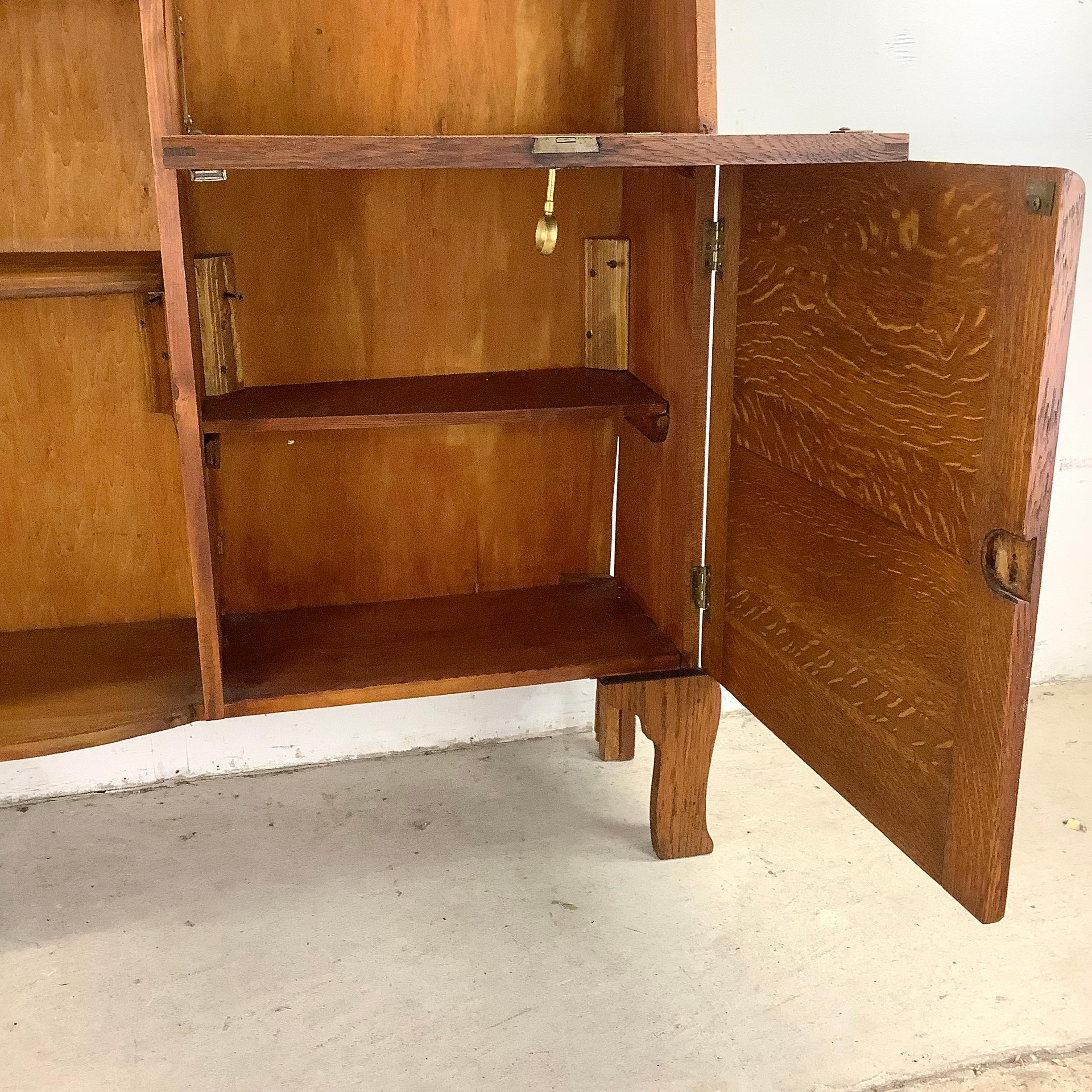 Antique Side by Side Cabinet With Drop Front Desk 3