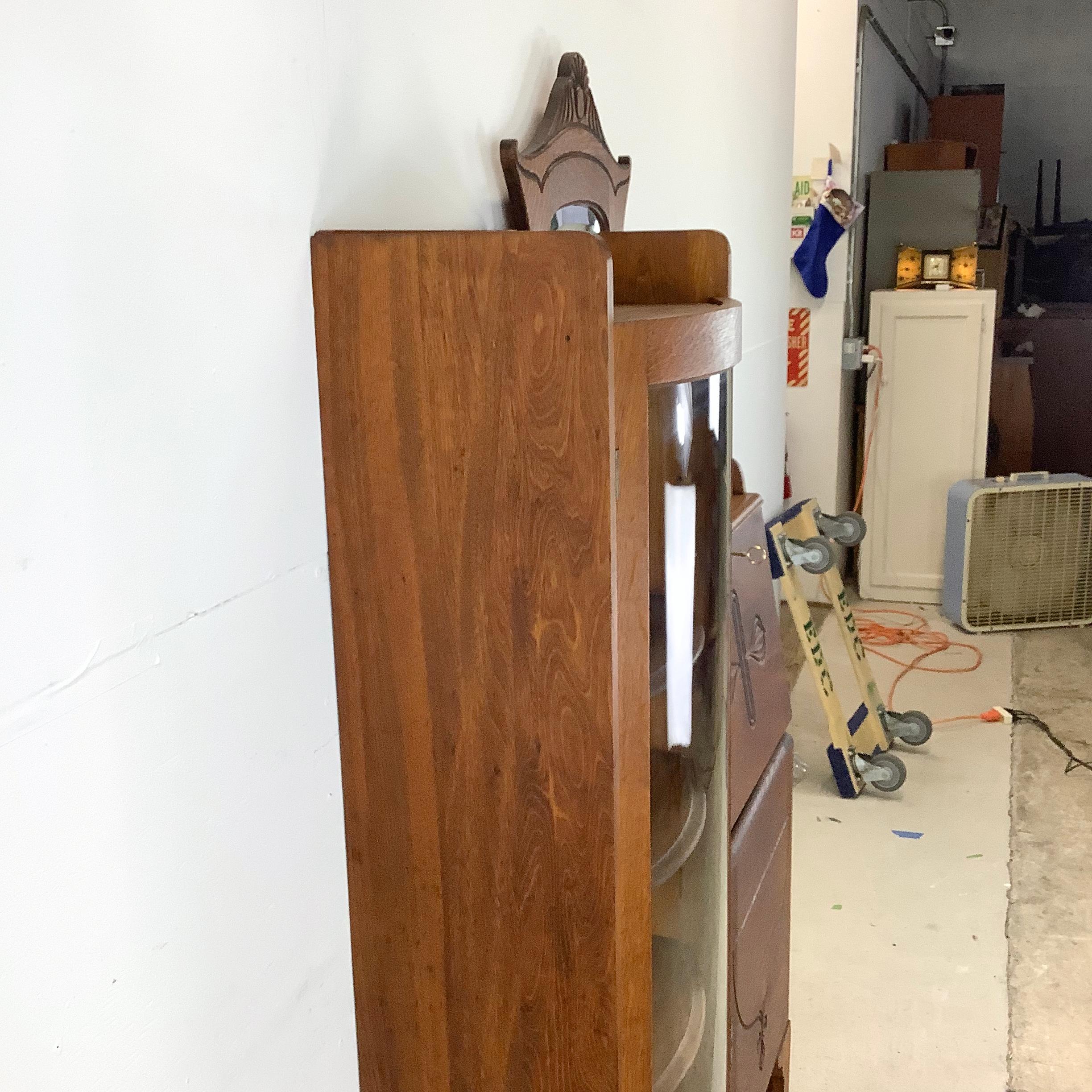 Antique Side by Side Cabinet With Drop Front Desk 4