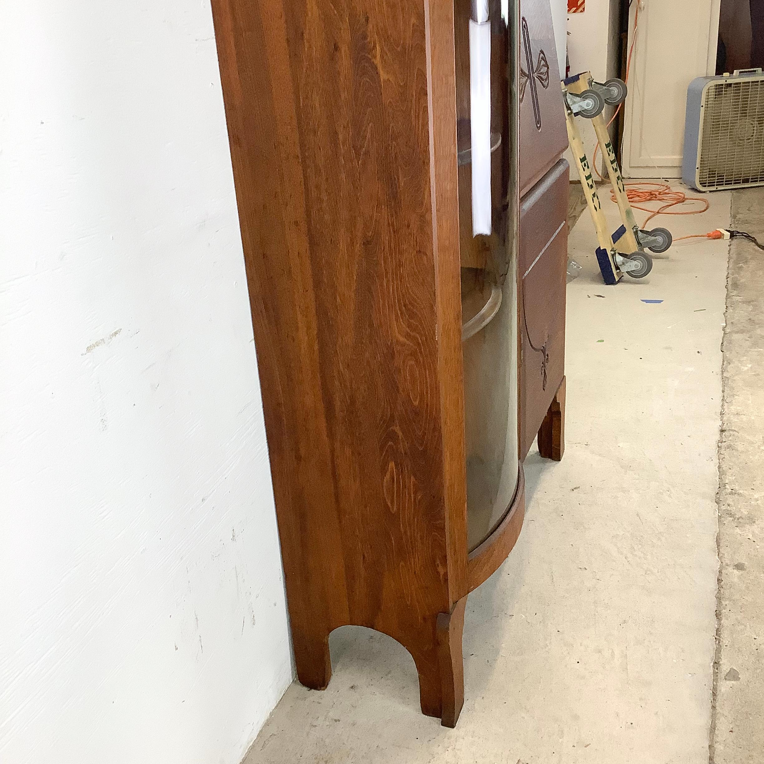Antique Side by Side Cabinet With Drop Front Desk 5