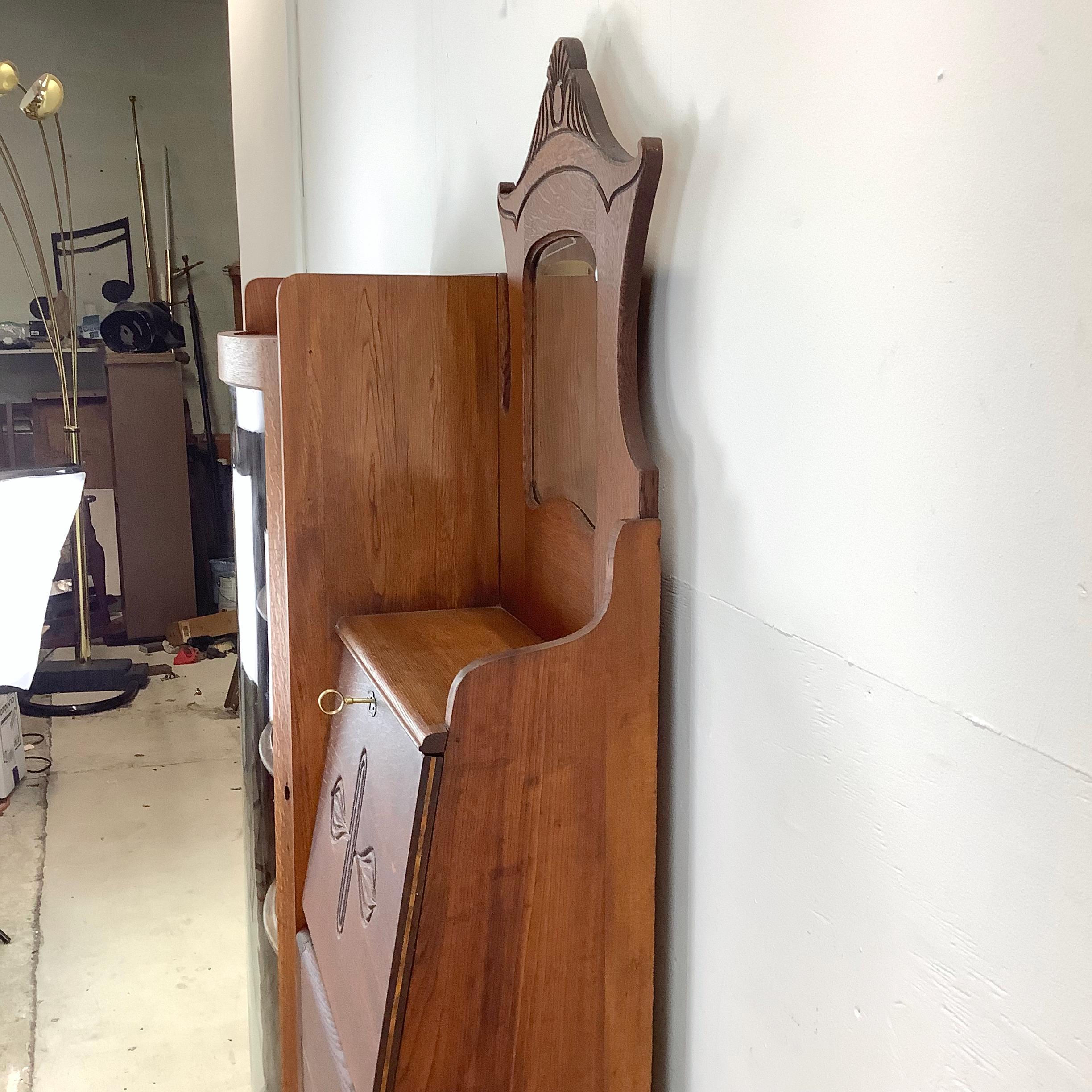 Antique Side by Side Cabinet With Drop Front Desk 6