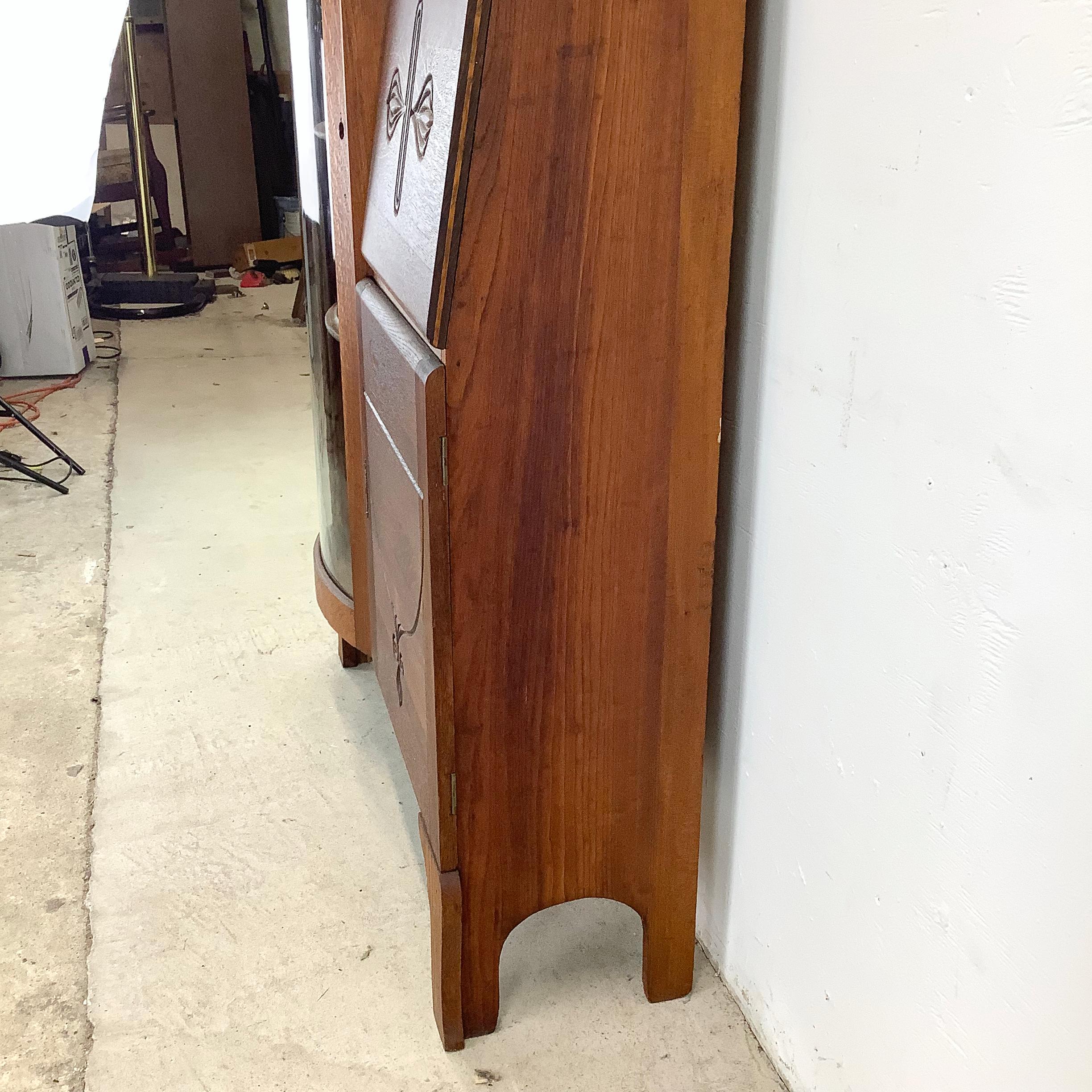 Antique Side by Side Cabinet With Drop Front Desk 7