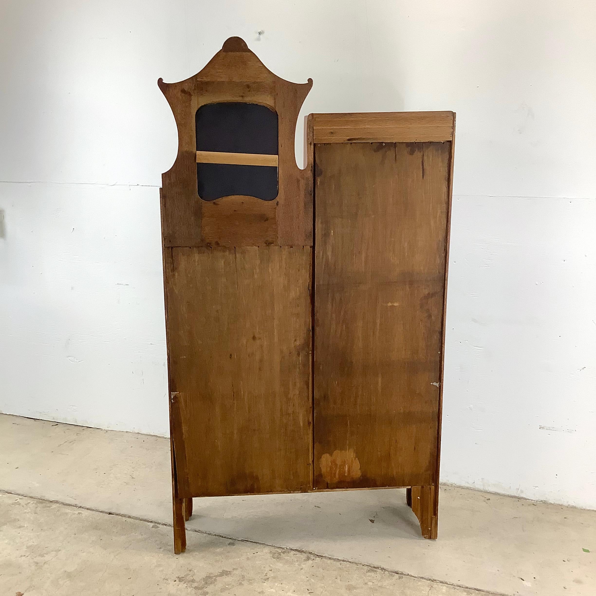 Antique Side by Side Cabinet With Drop Front Desk 8