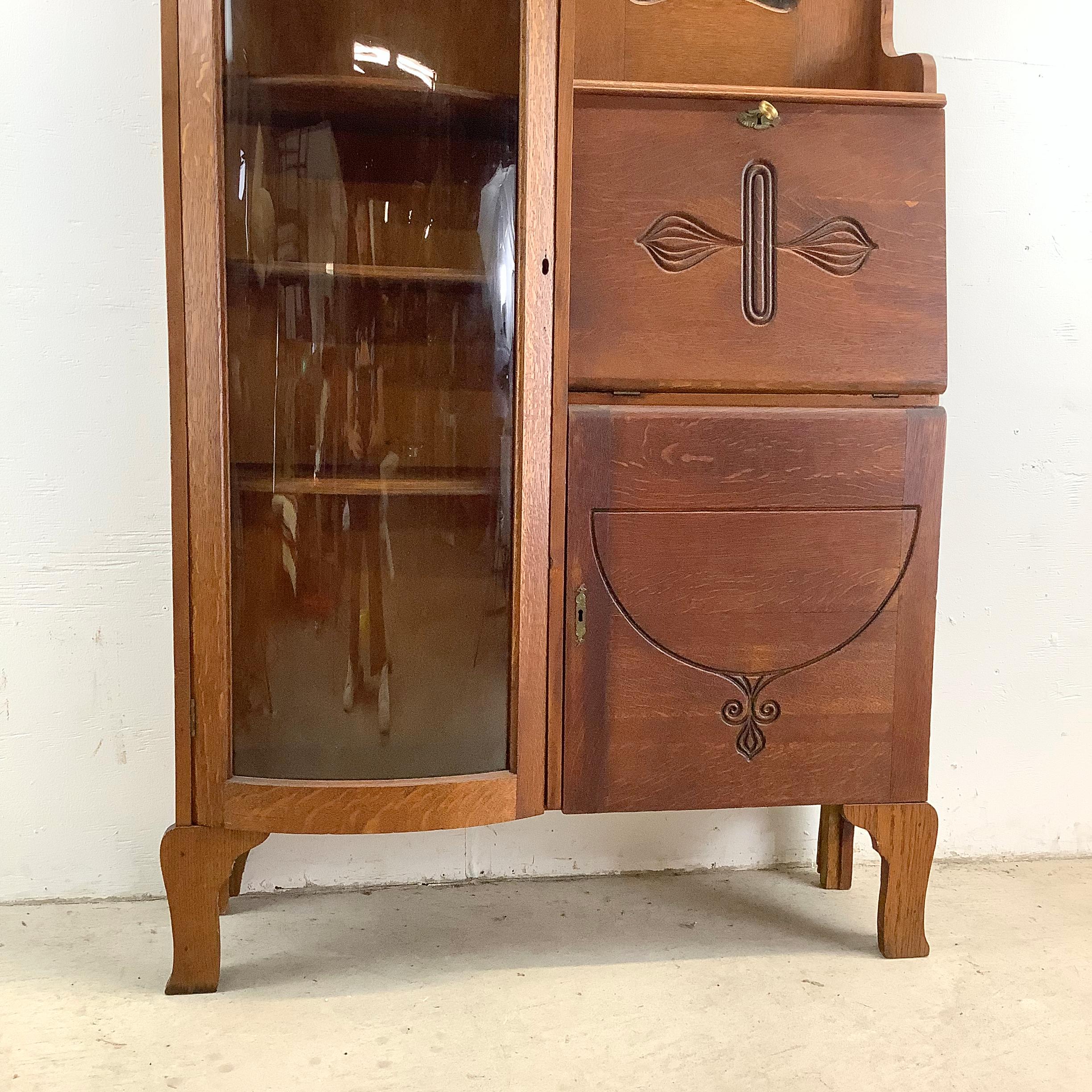 Antique Side by Side Cabinet With Drop Front Desk In Good Condition In Trenton, NJ