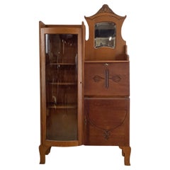 Antique Side by Side Cabinet With Drop Front Desk