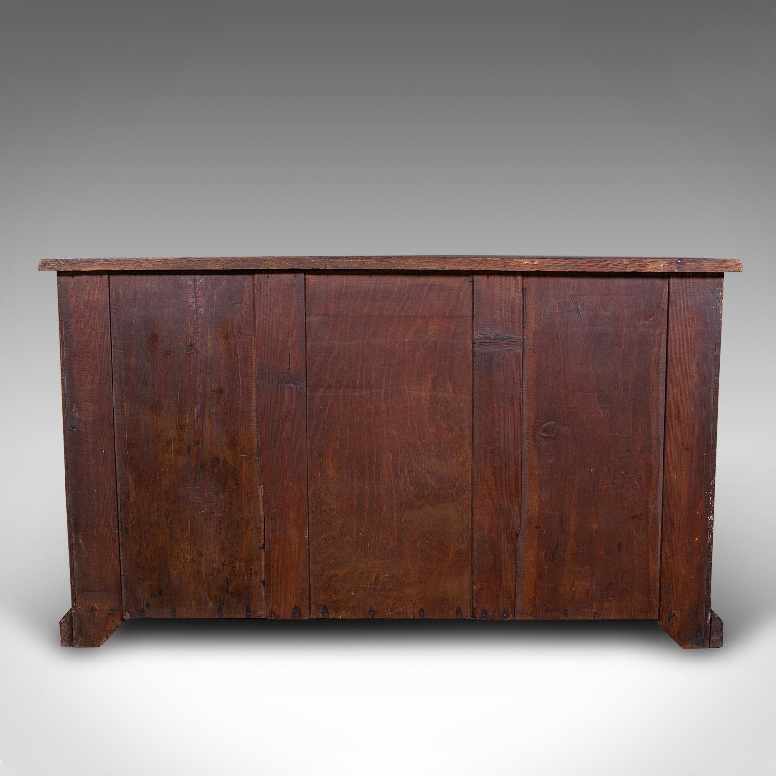 Antique Side Cabinet, English Oak, Hall Cupboard, Country House, Victorian, 1880 1