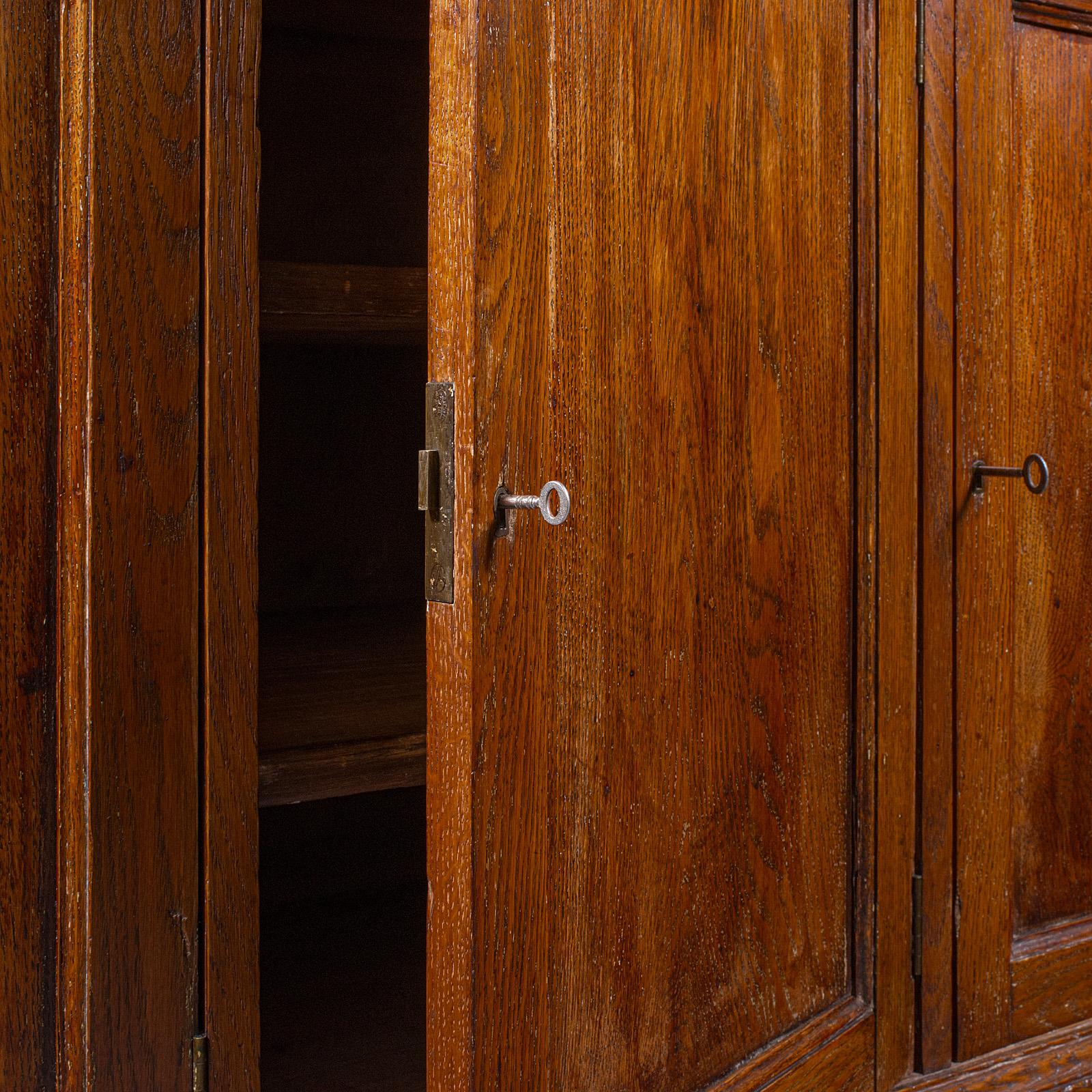 Antique Side Cabinet, English Oak, Hall Cupboard, Country House, Victorian, 1880 3