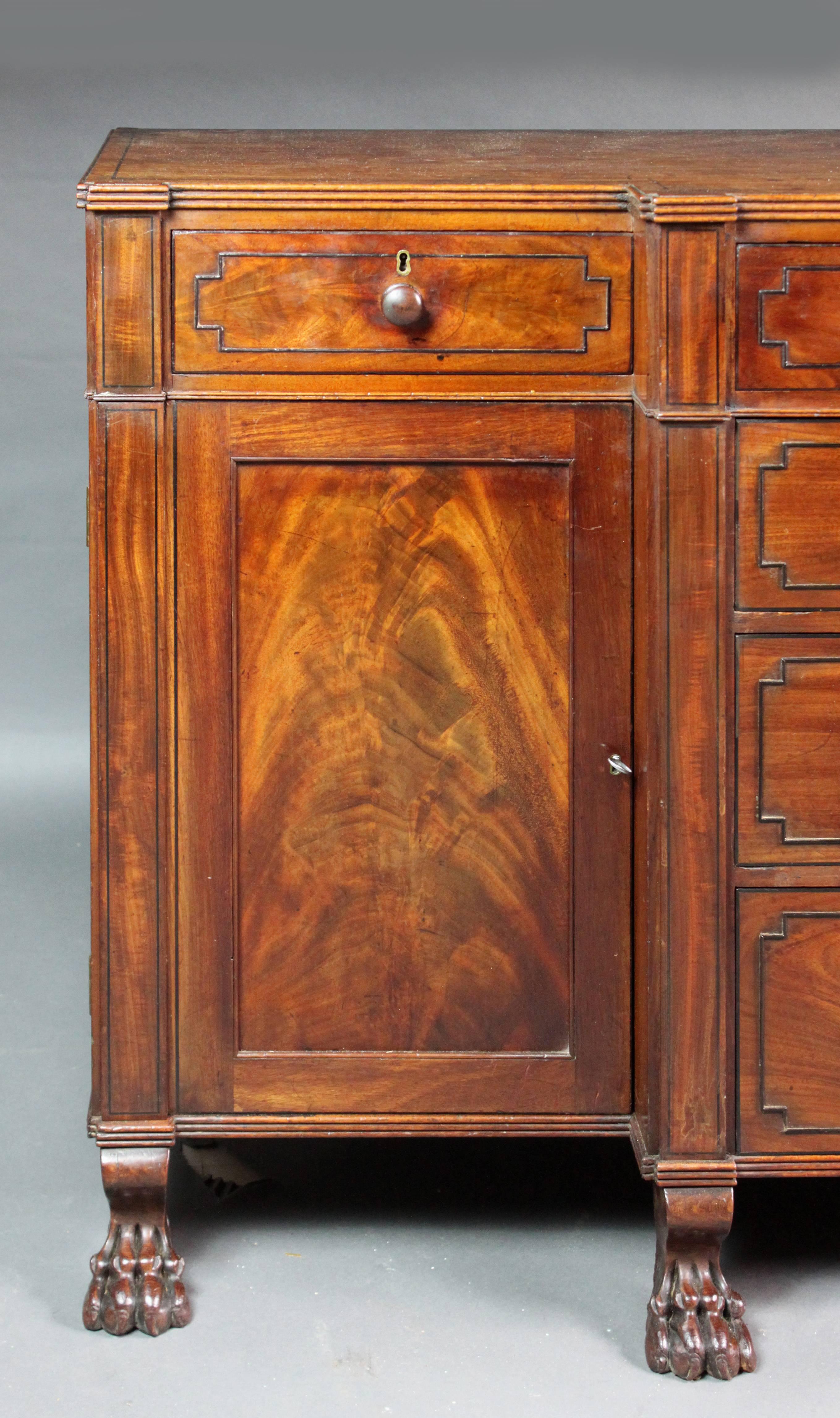 Georgian Antique Side Cabinet in Figured Mahogany
