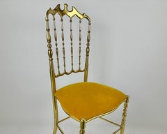 Antique Side Chair Bronze Classical Chiavari Style Bedroom Chair, France