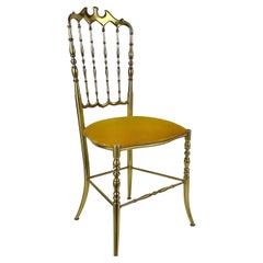 Antique Side Chair Bronze Classical Chiavari Style Bedroom Chair, France