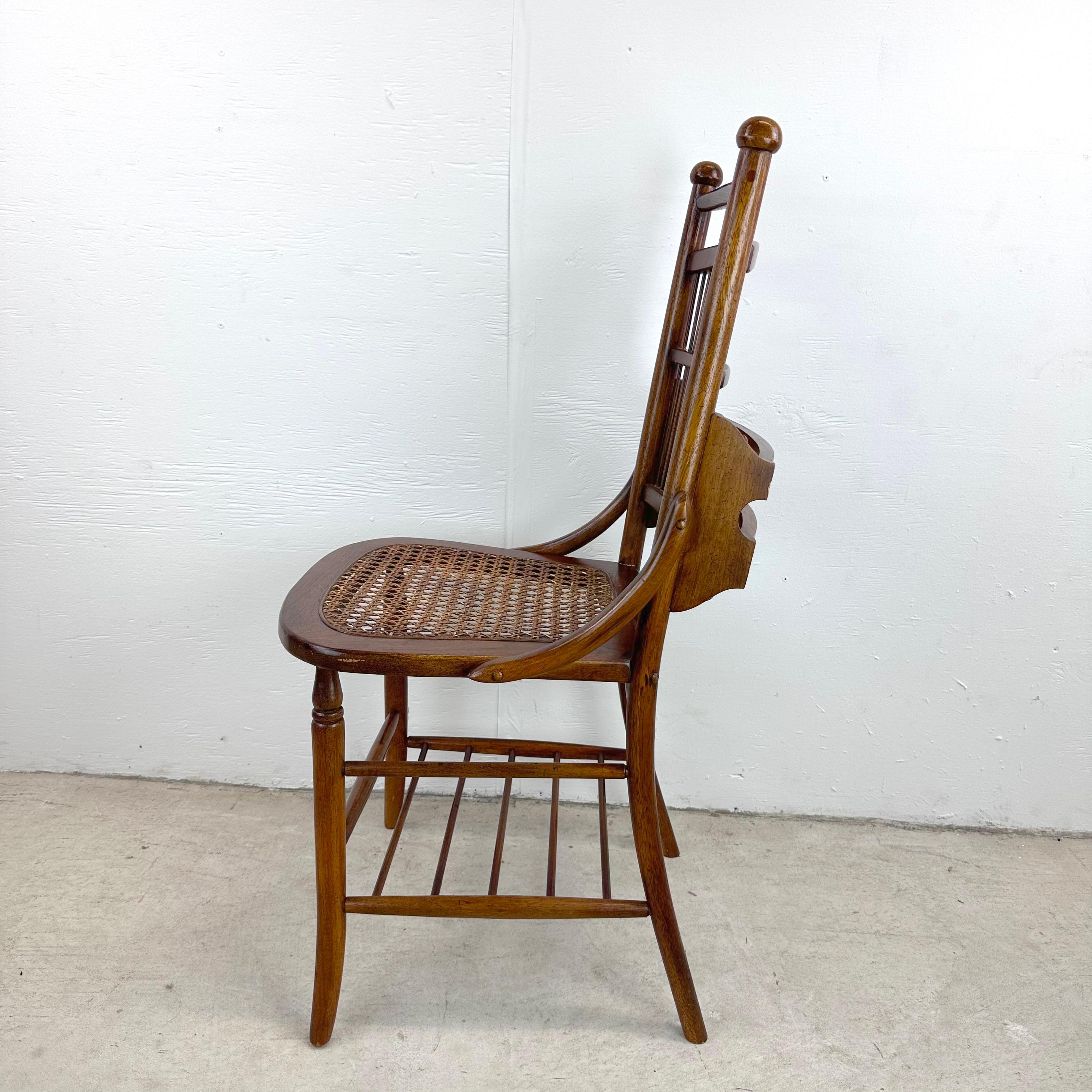 Antique Side Chair With Cane Seat and Spindle Back For Sale 1